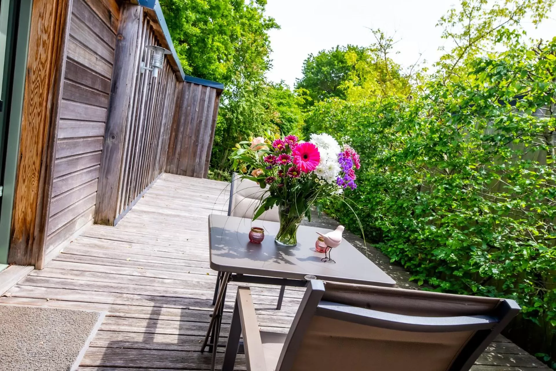 Patio in La Ferme de l'Oudon & SPA