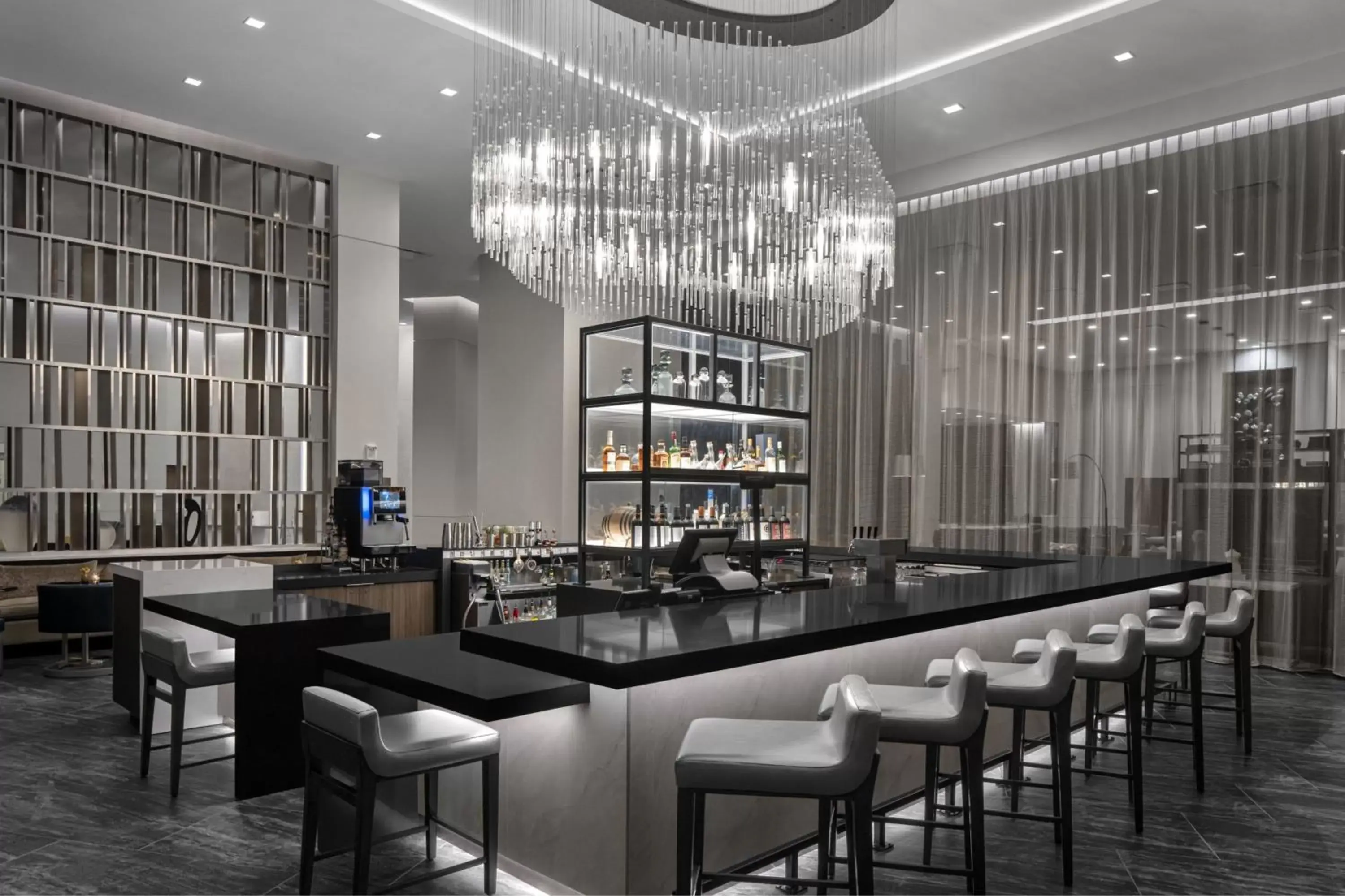 Lounge or bar, Restaurant/Places to Eat in AC Hotel by Marriott Charlotte Ballantyne