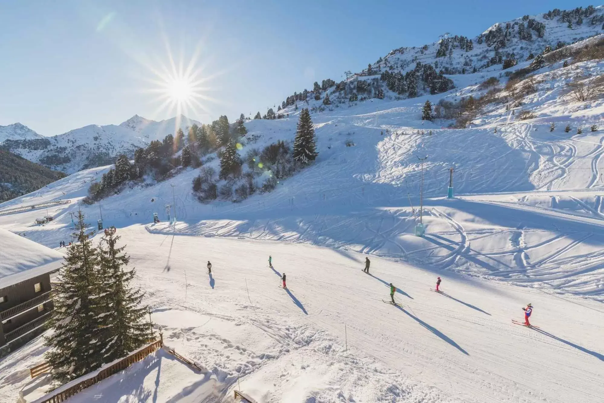 Skiing, Winter in Hotel Les Arolles