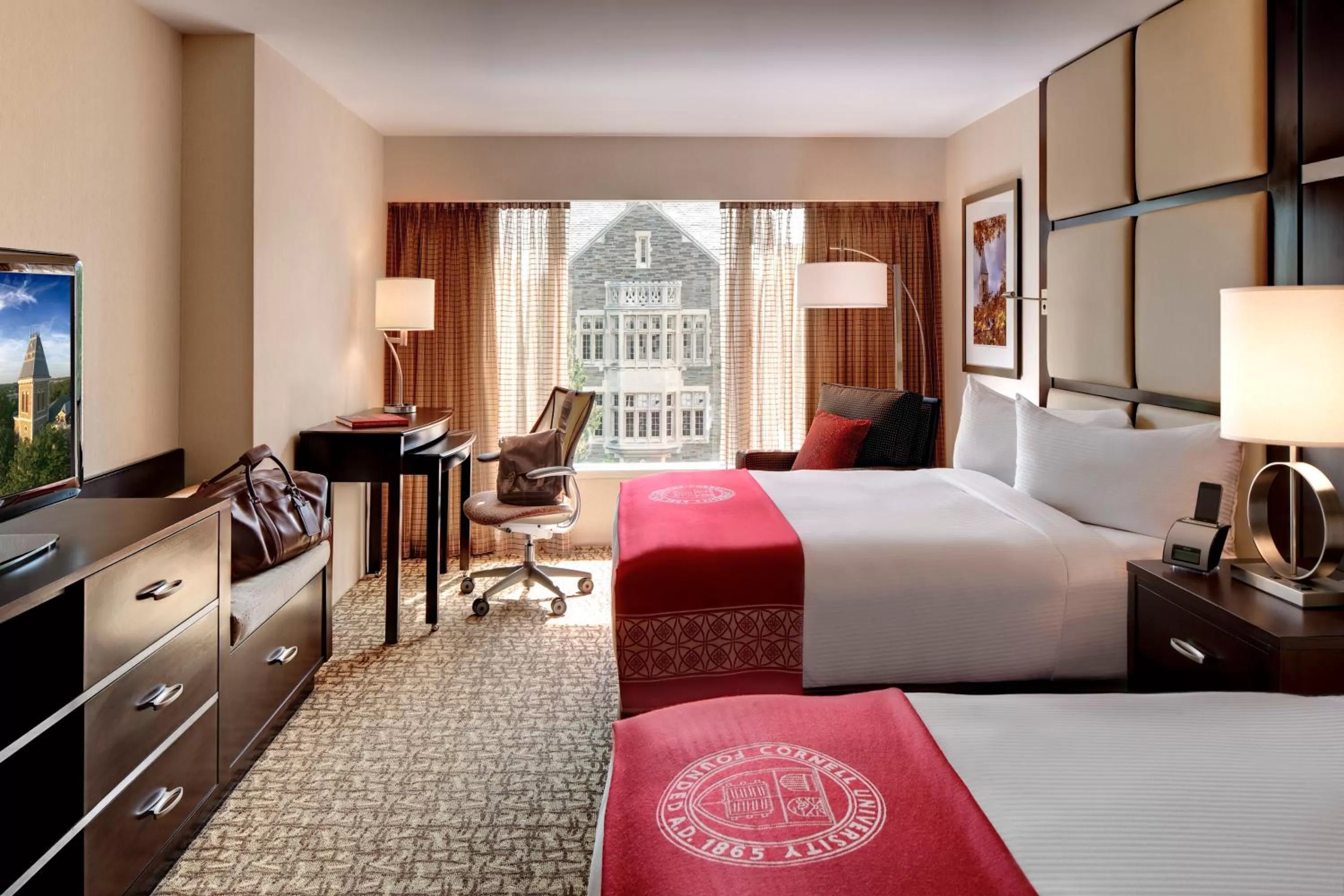 Day, Bed in The Statler Hotel at Cornell University