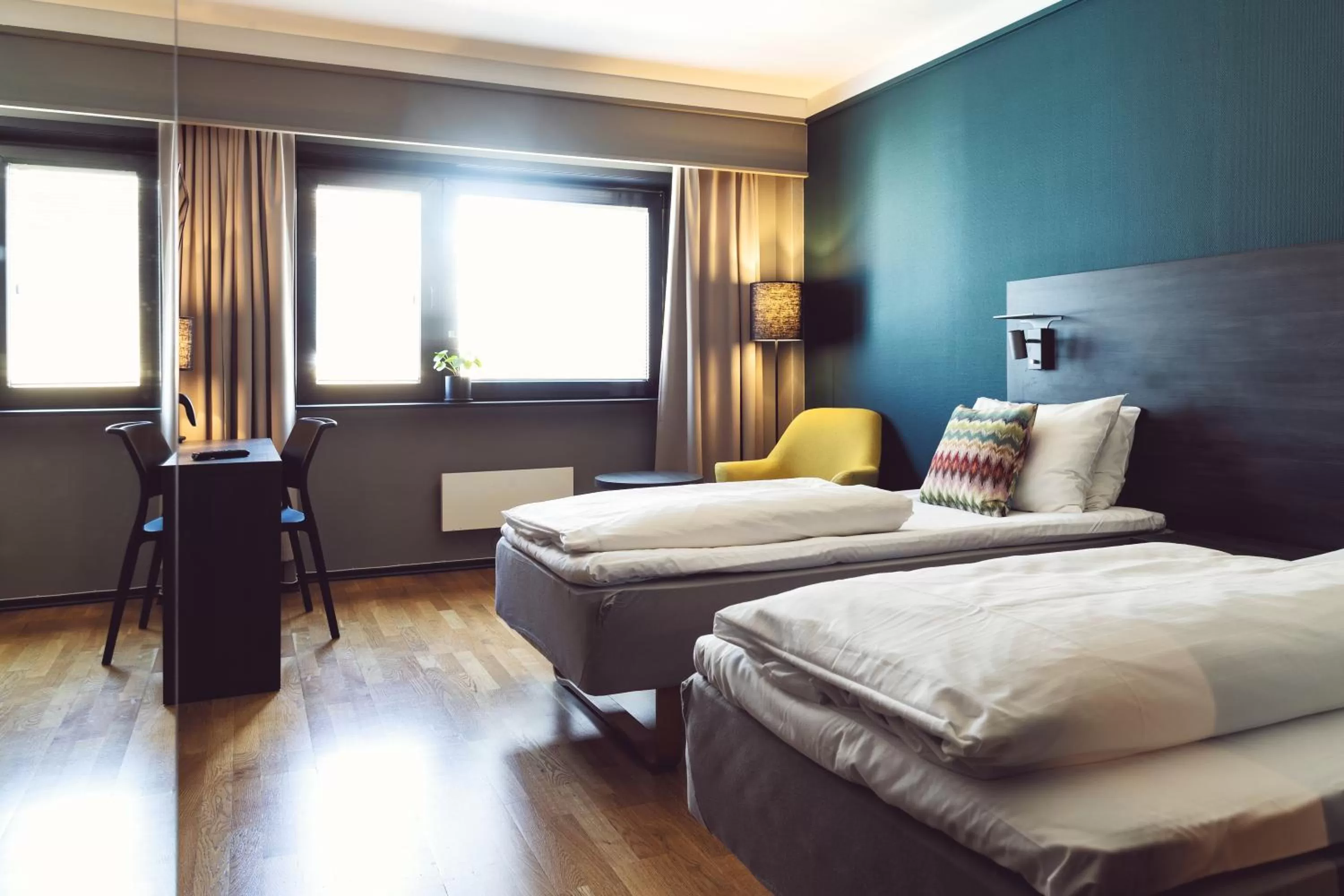 View (from property/room), Bed in Hotel Haugesund