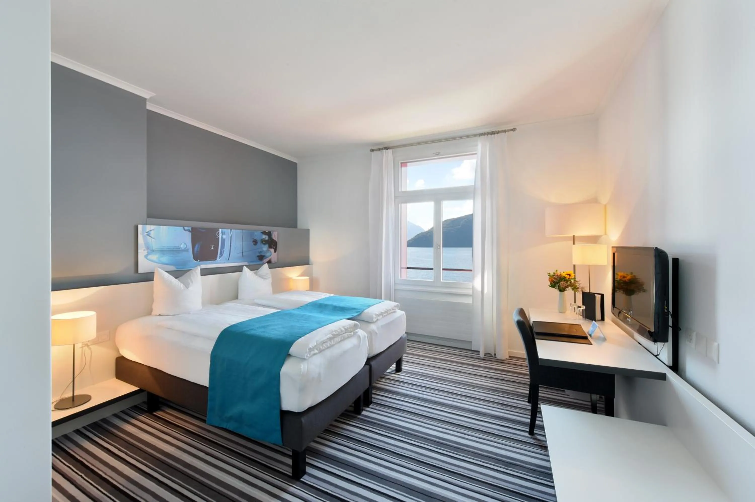 Double Room with Lake View in Hotel Vitznauerhof - Lifestyle Hideaway at Lake Lucerne
