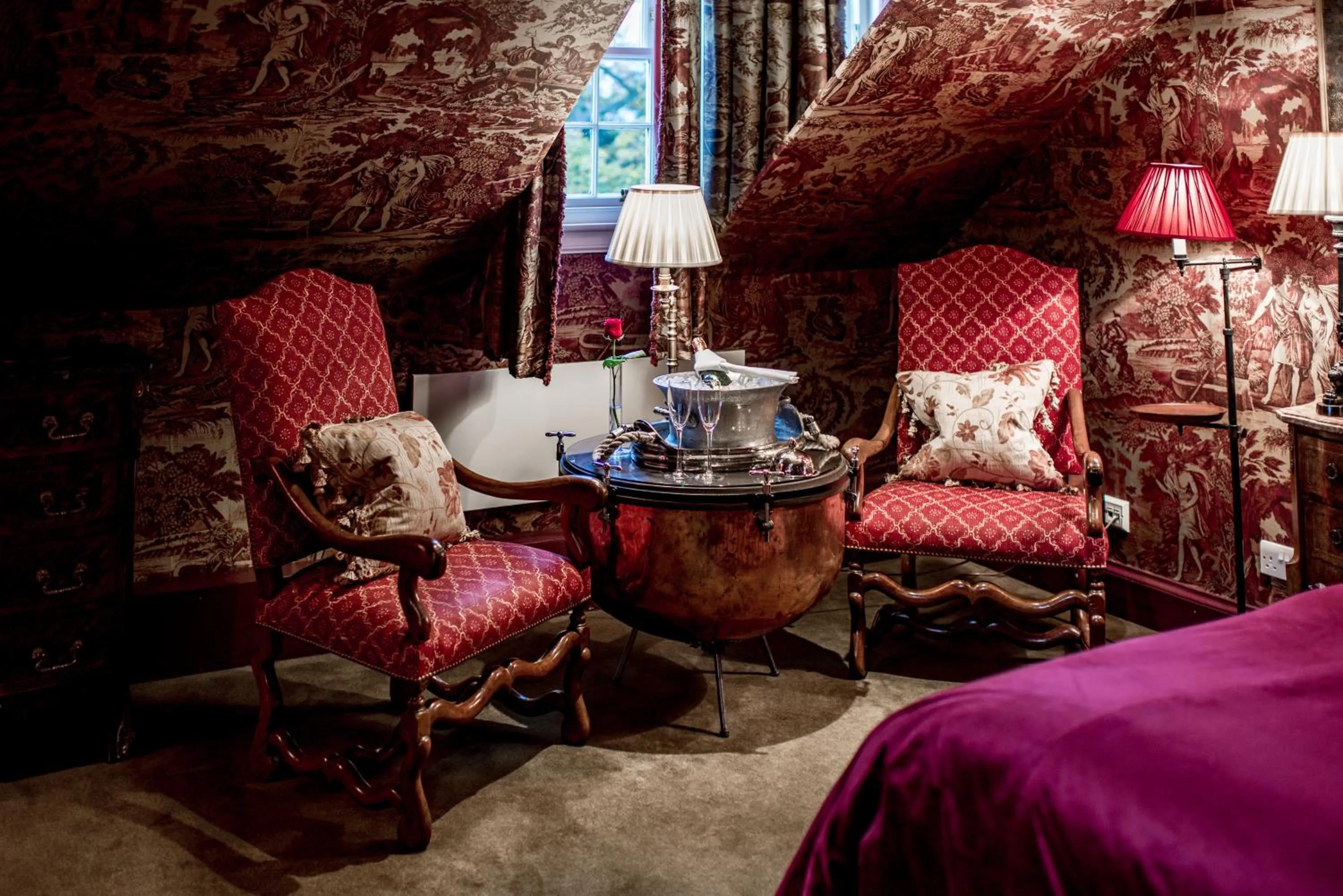 Seating area, Bed in Prestonfield House