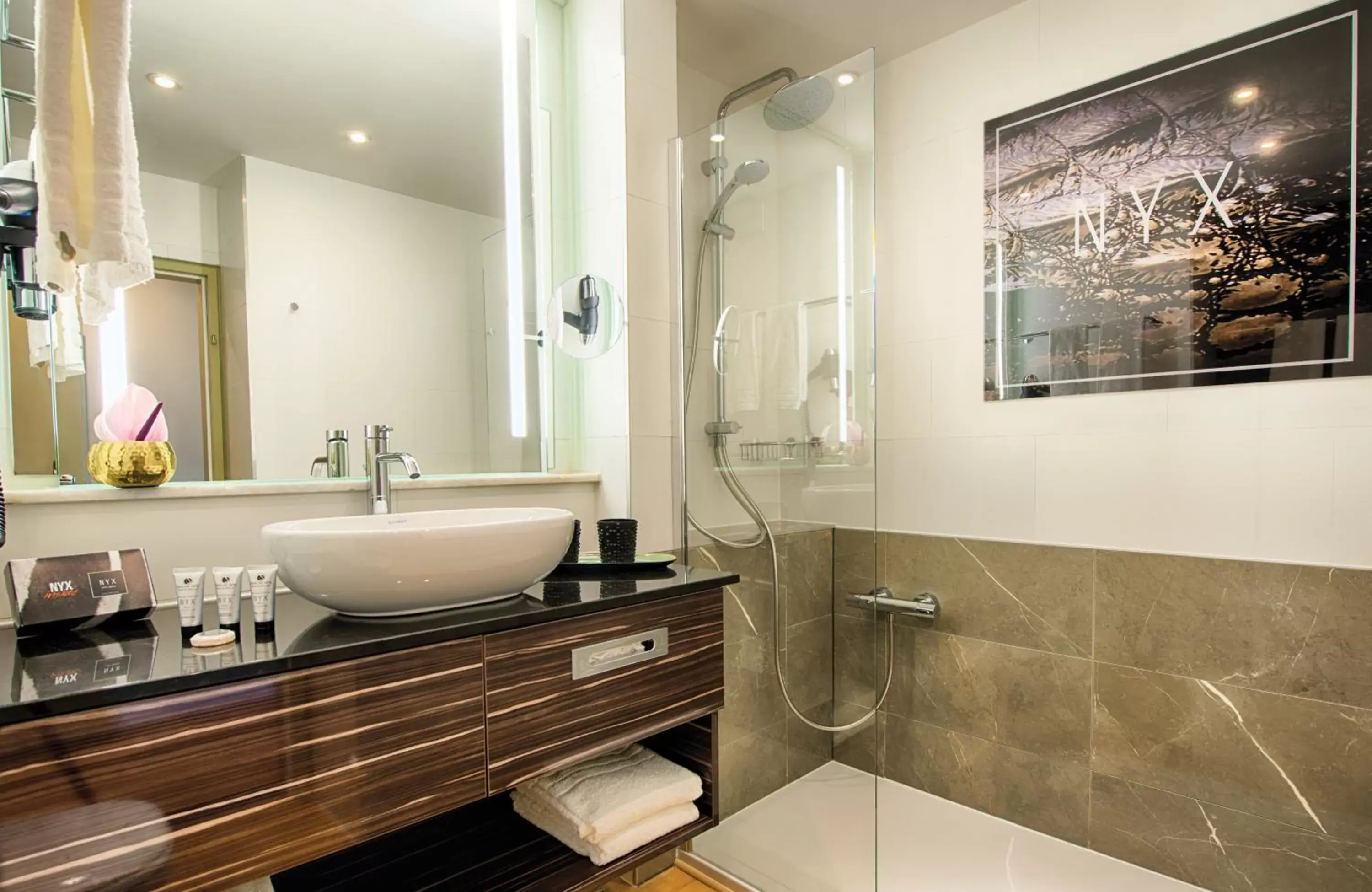 Bathroom in NYX Hotel Mannheim by Leonardo Hotels