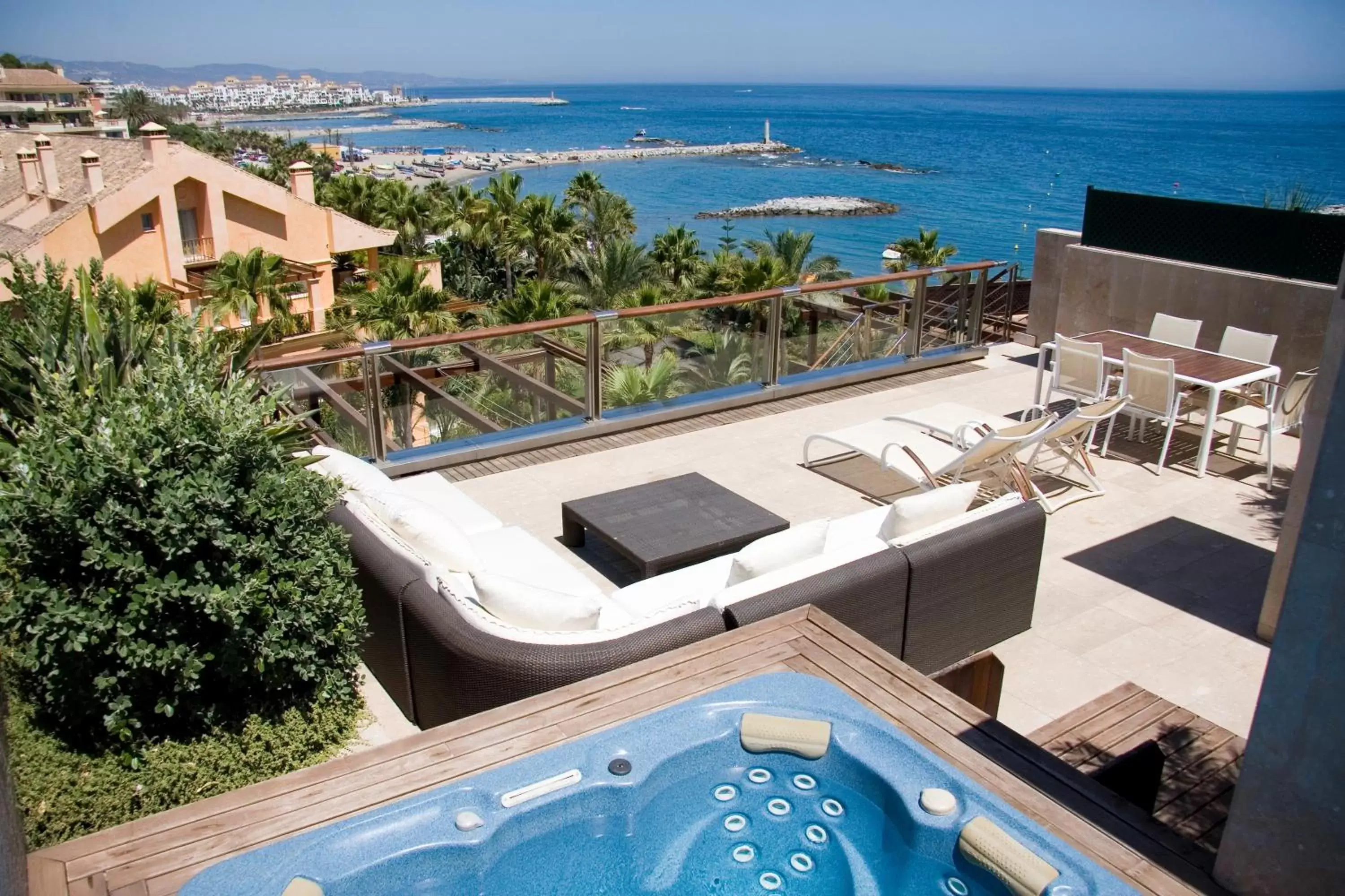 Solarium, Pool View in Gran Hotel Guadalpín Banus