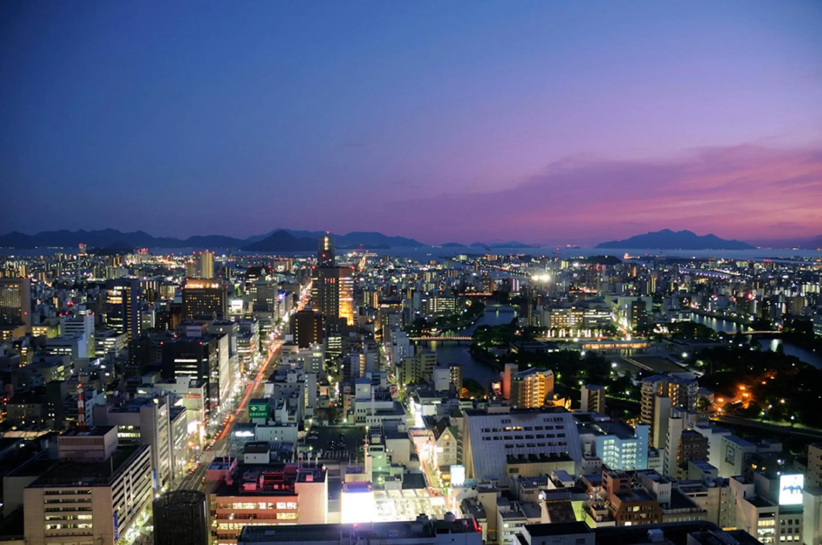 Night, Bird's-eye View in Rihga Royal Hotel Hiroshima