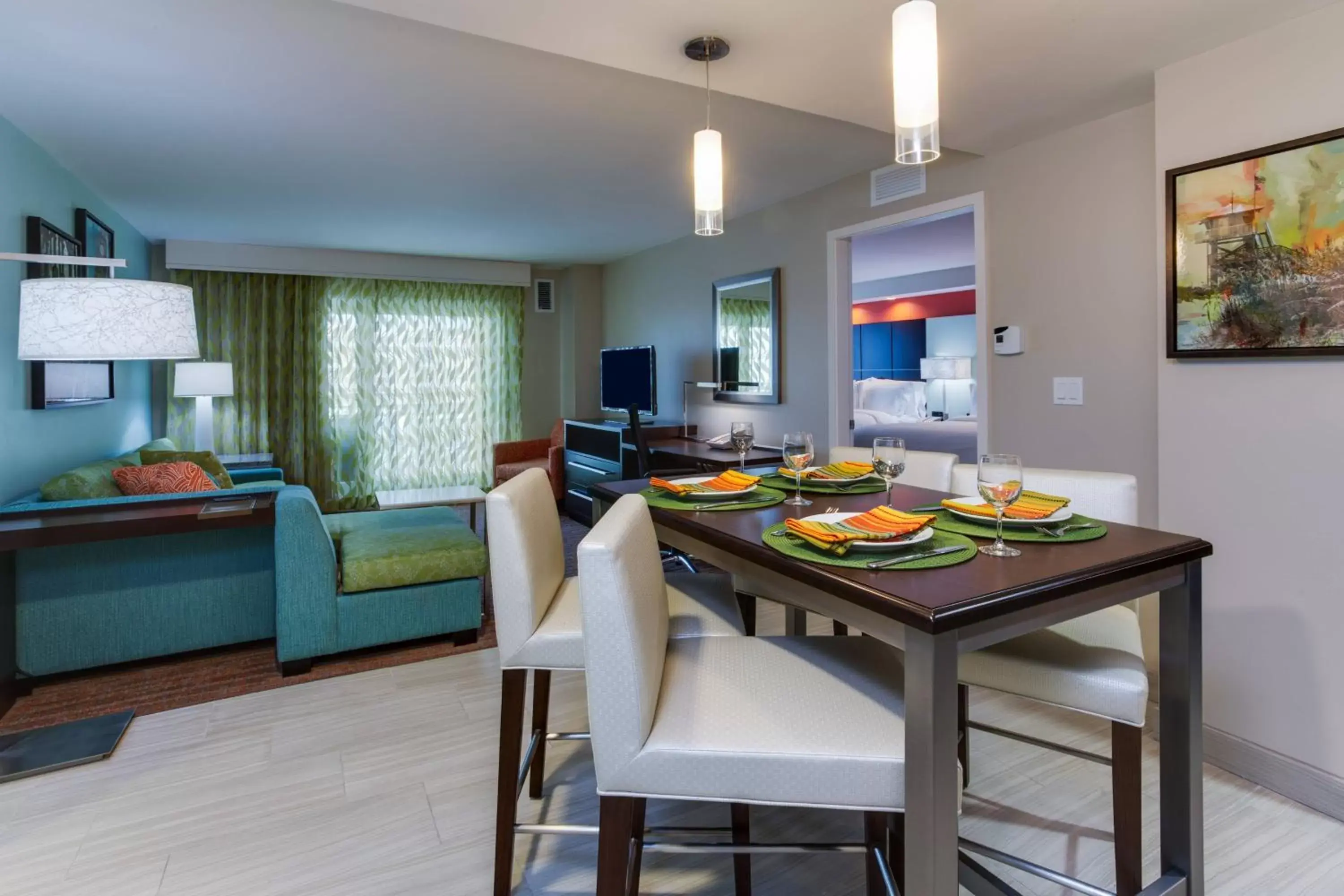 Living room, Dining Area in Residence Inn by Marriott Daytona Beach Oceanfront