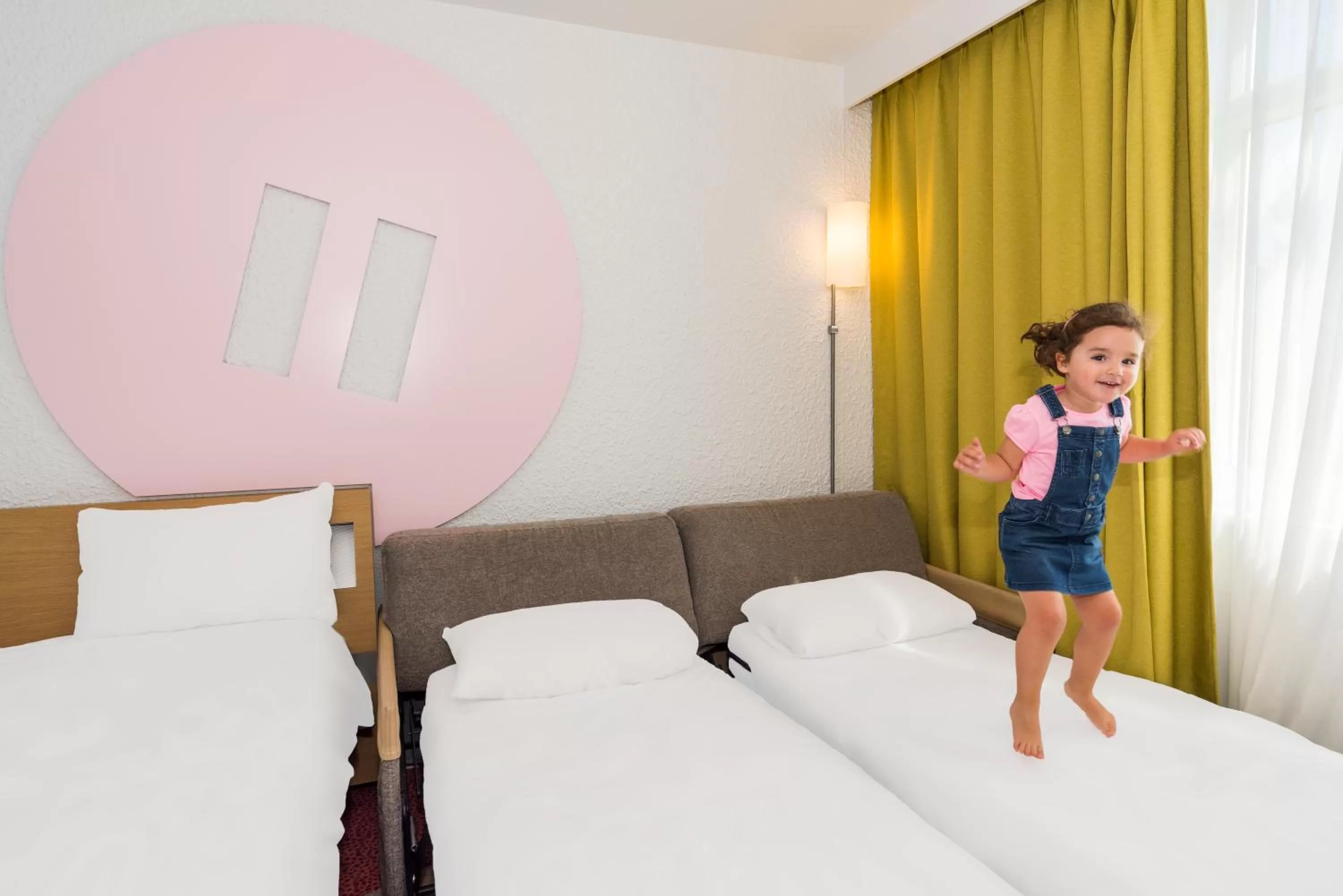 Bedroom, Bed in ibis Styles Lyon Bron Eurexpo