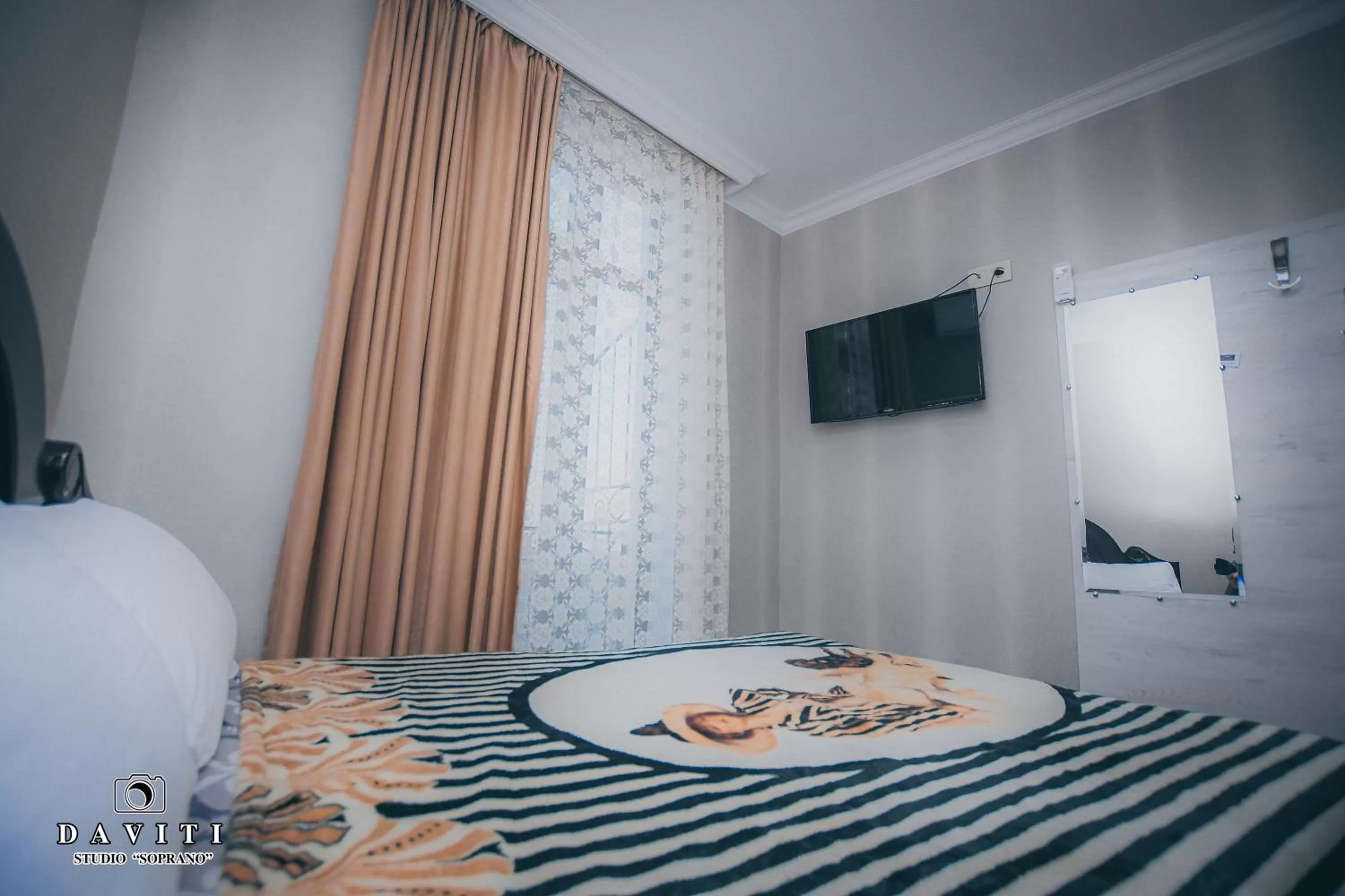 Bed in Hotel Tskhumi