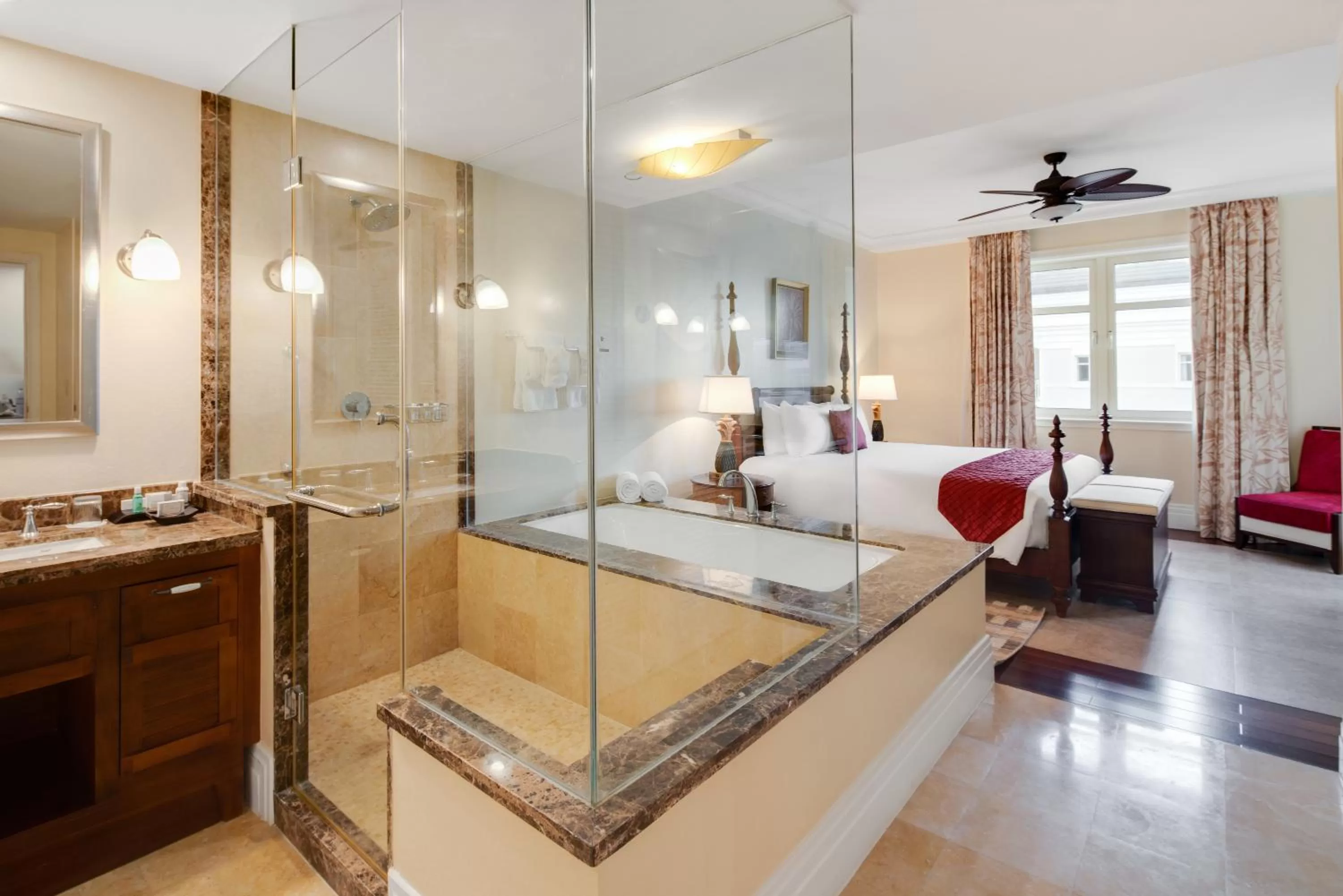 Shower, Bed in Jewel Grande Montego Bay Resort and Spa
