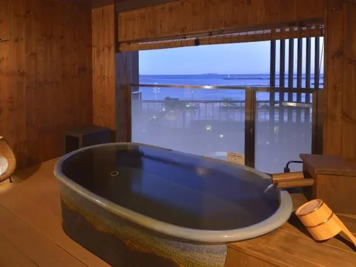 Hot Spring Bath, Sea View in Atami Seaside Spa & Resort