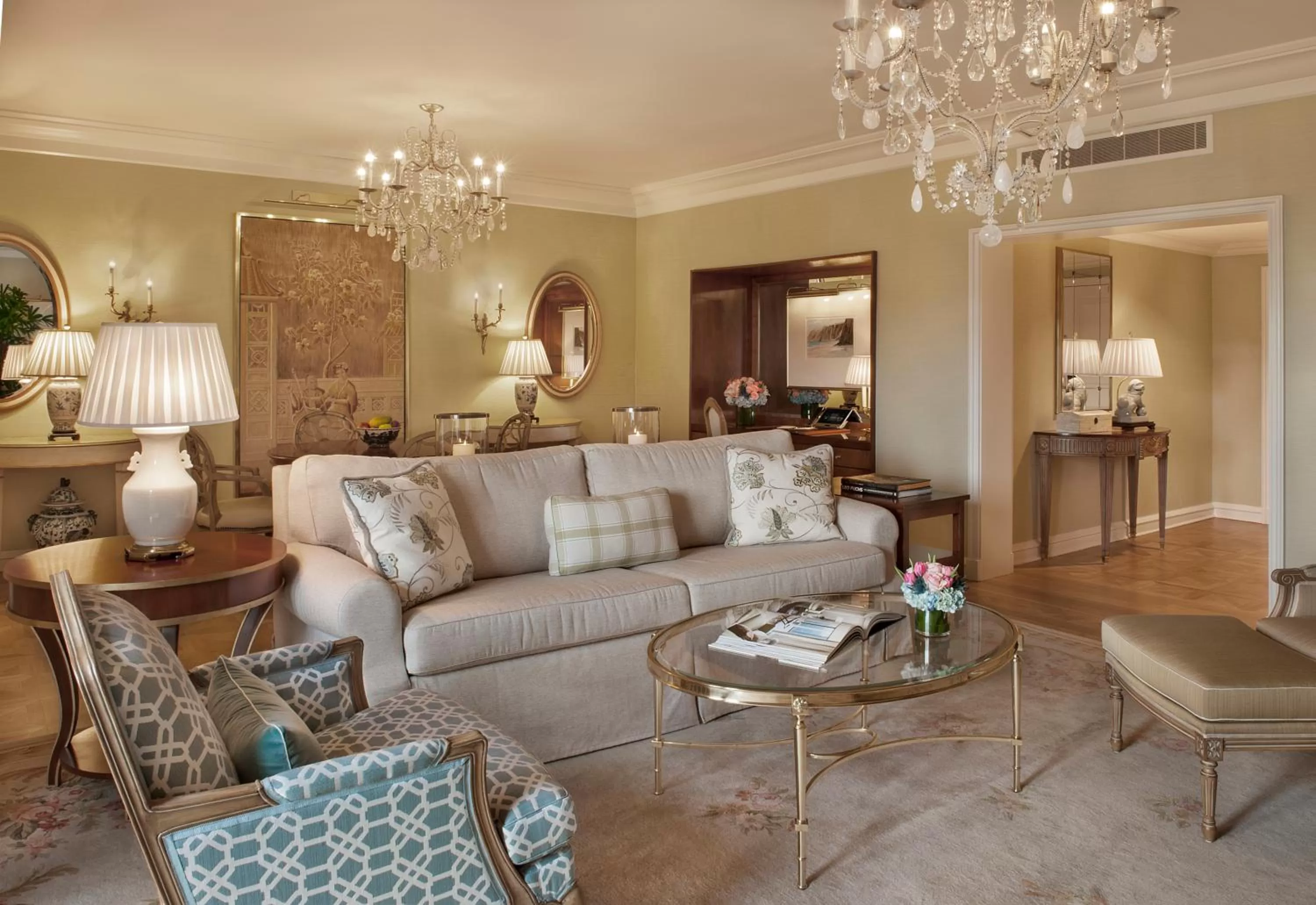 Living room in The Peninsula Beverly Hills