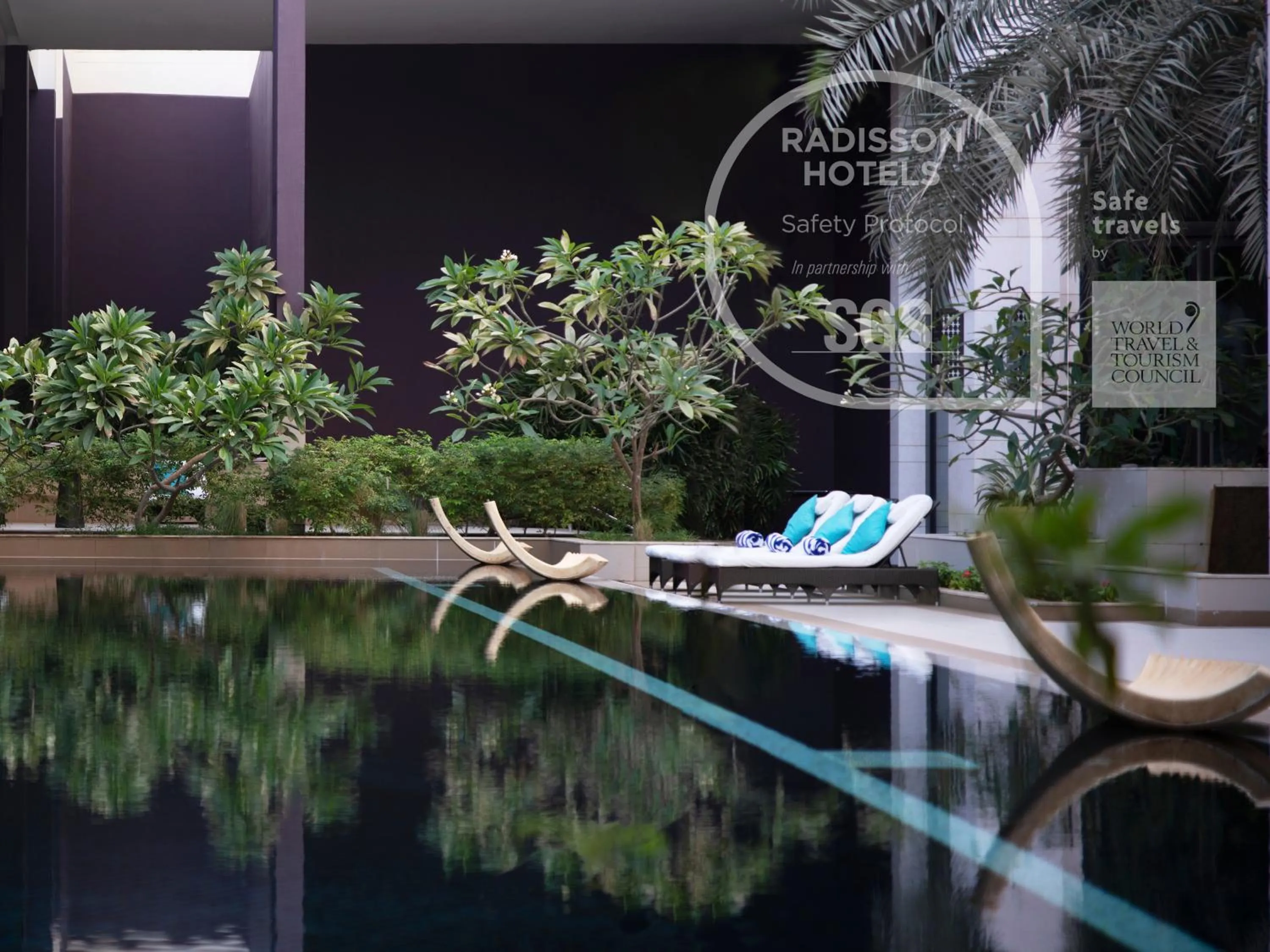 Pool view in Radisson Collection Muscat, Hormuz Grand