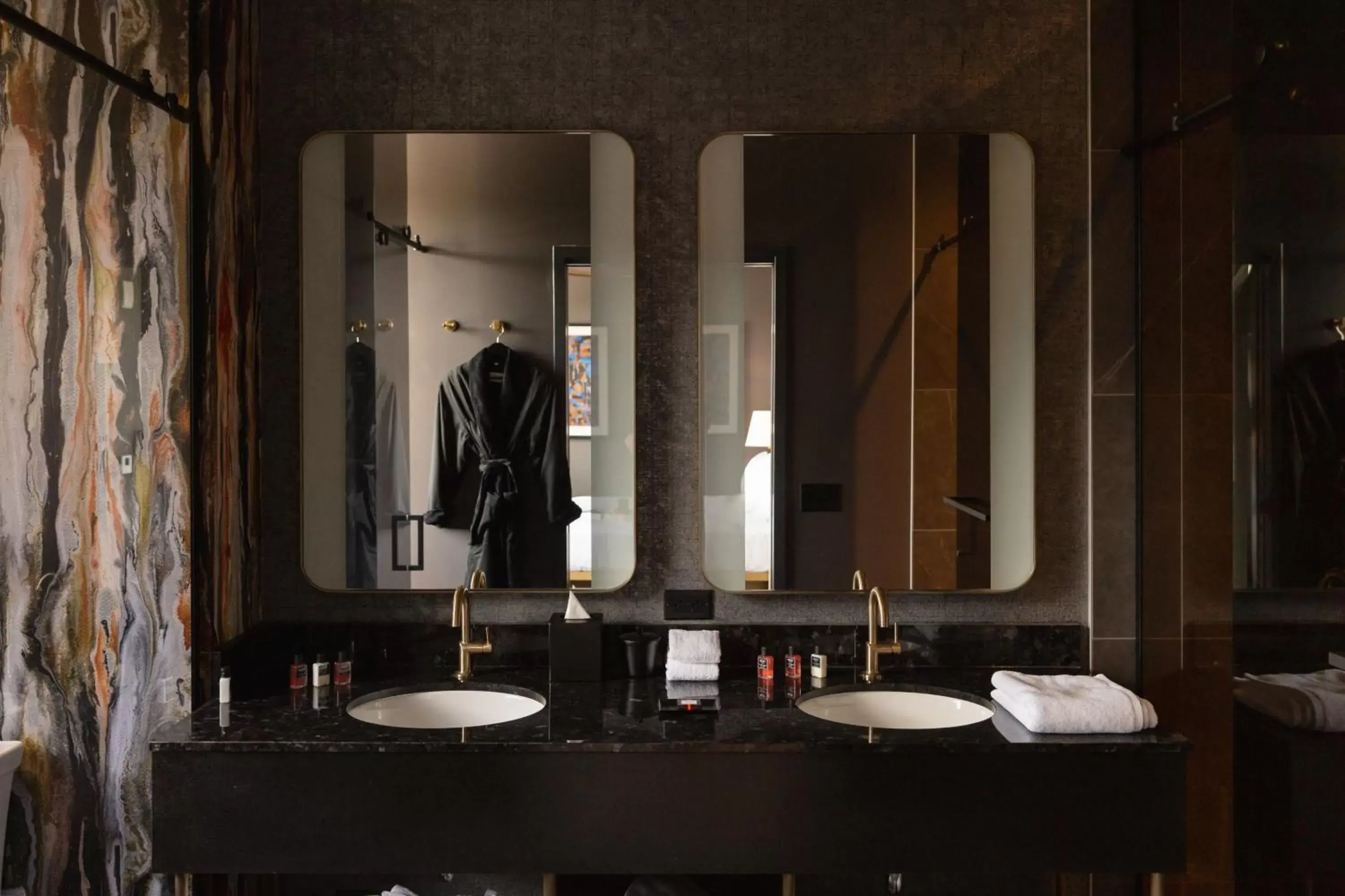 Bathroom in The Industrialist Hotel, Pittsburgh, Autograph Collection