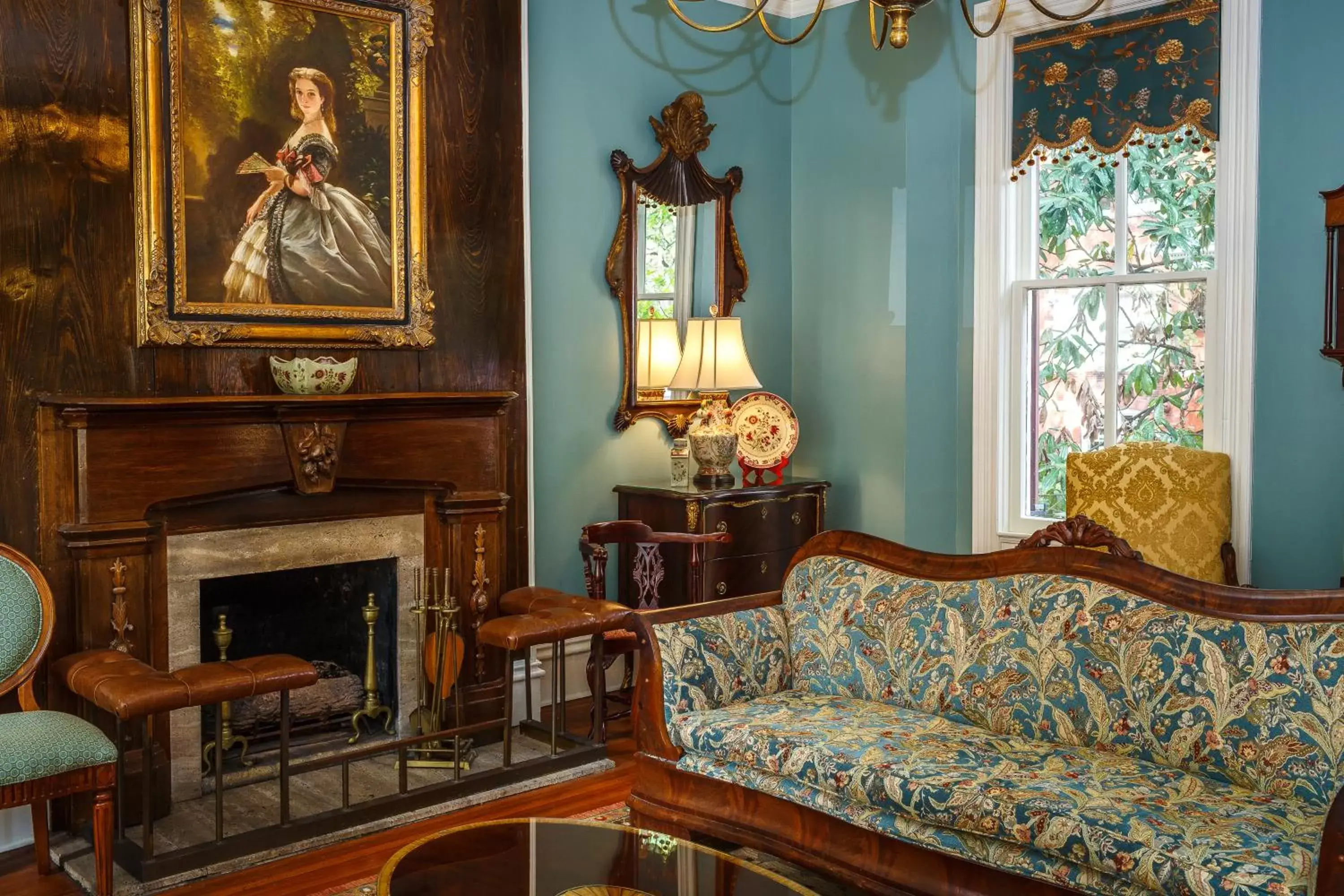 Lobby or reception, Seating Area in Eliza Thompson House, Historic Inns of Savannah Collection
