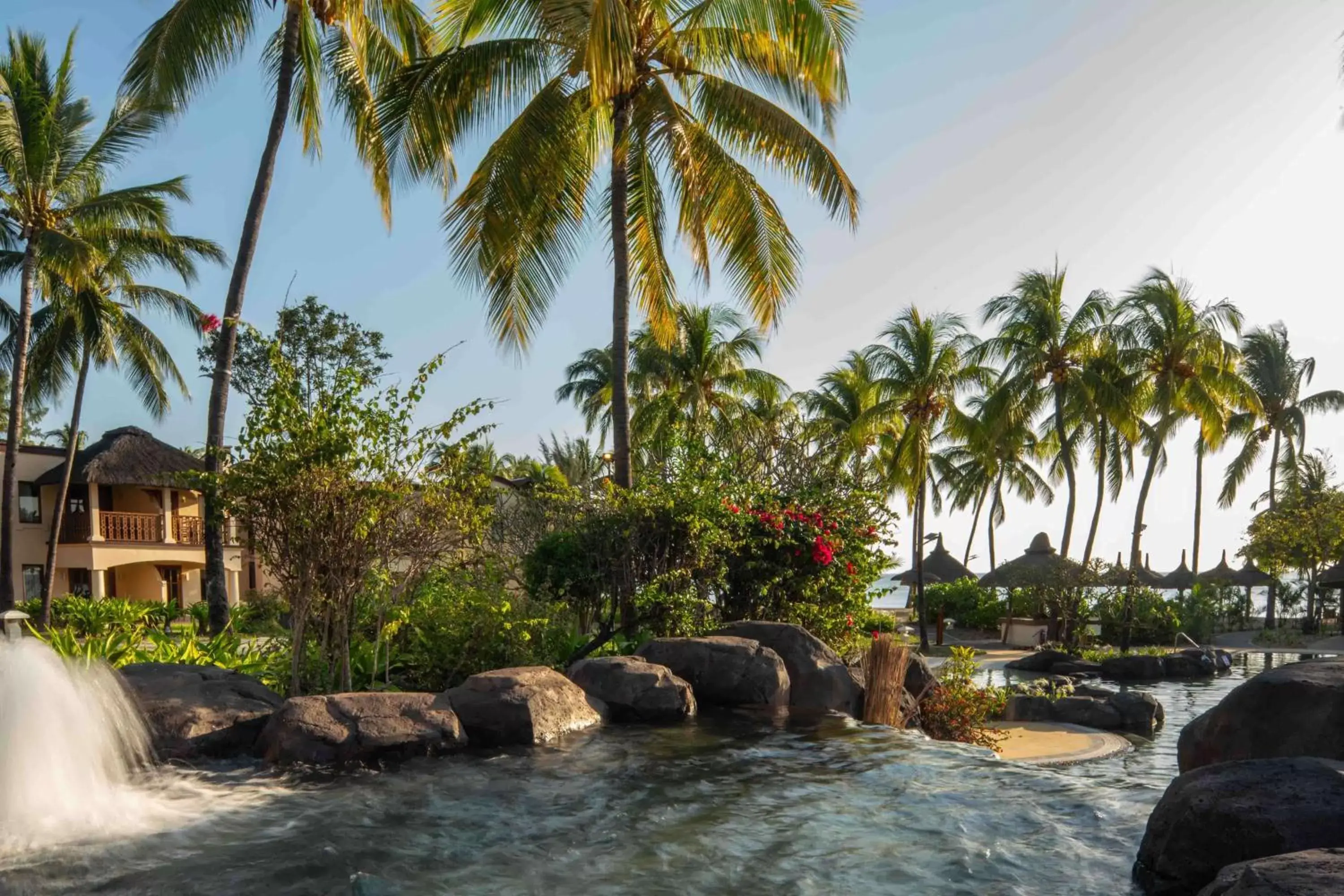 Pool view in Hilton Mauritius Resort & Spa