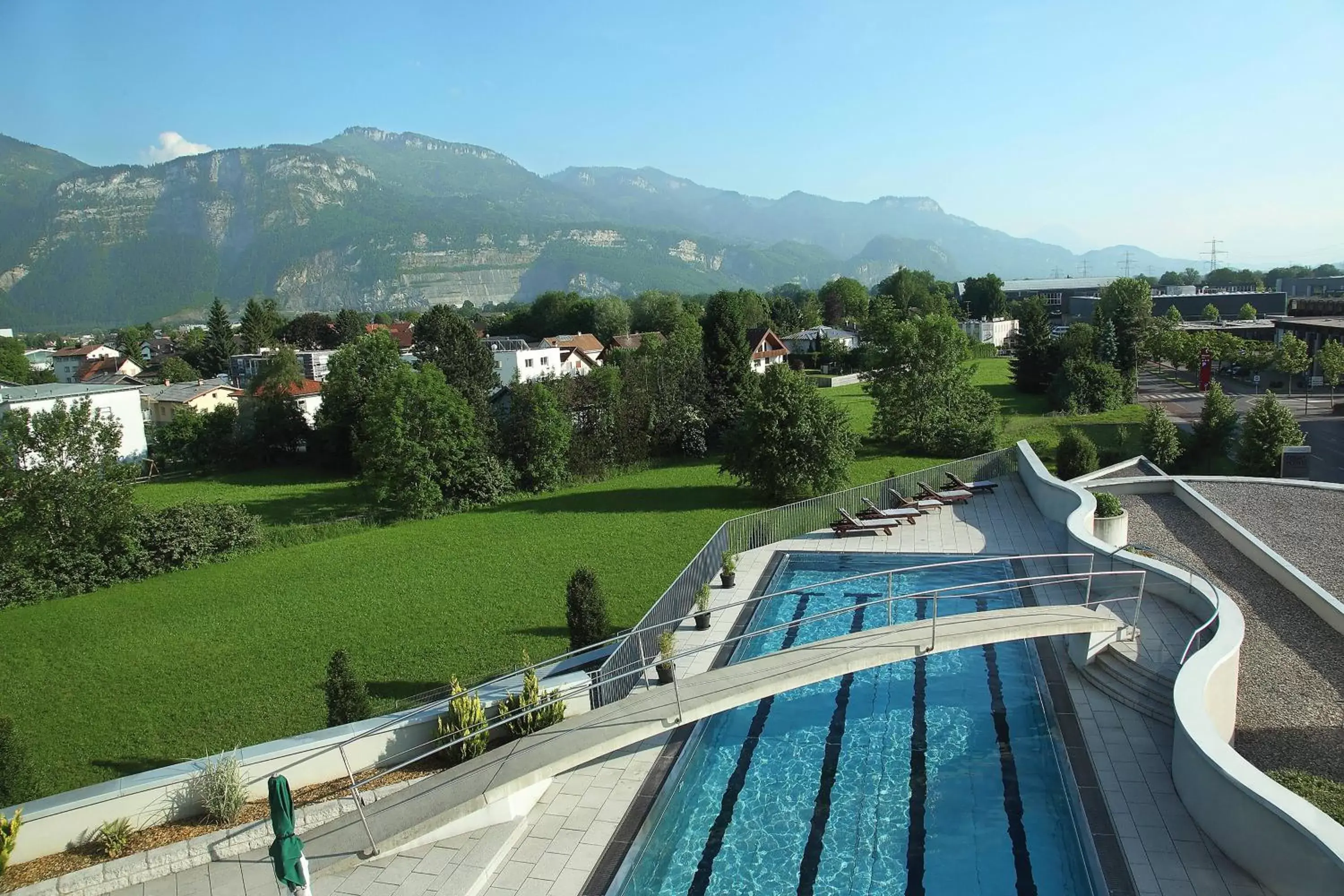 Swimming pool, Pool View in Four Points by Sheraton Panoramahaus Dornbirn