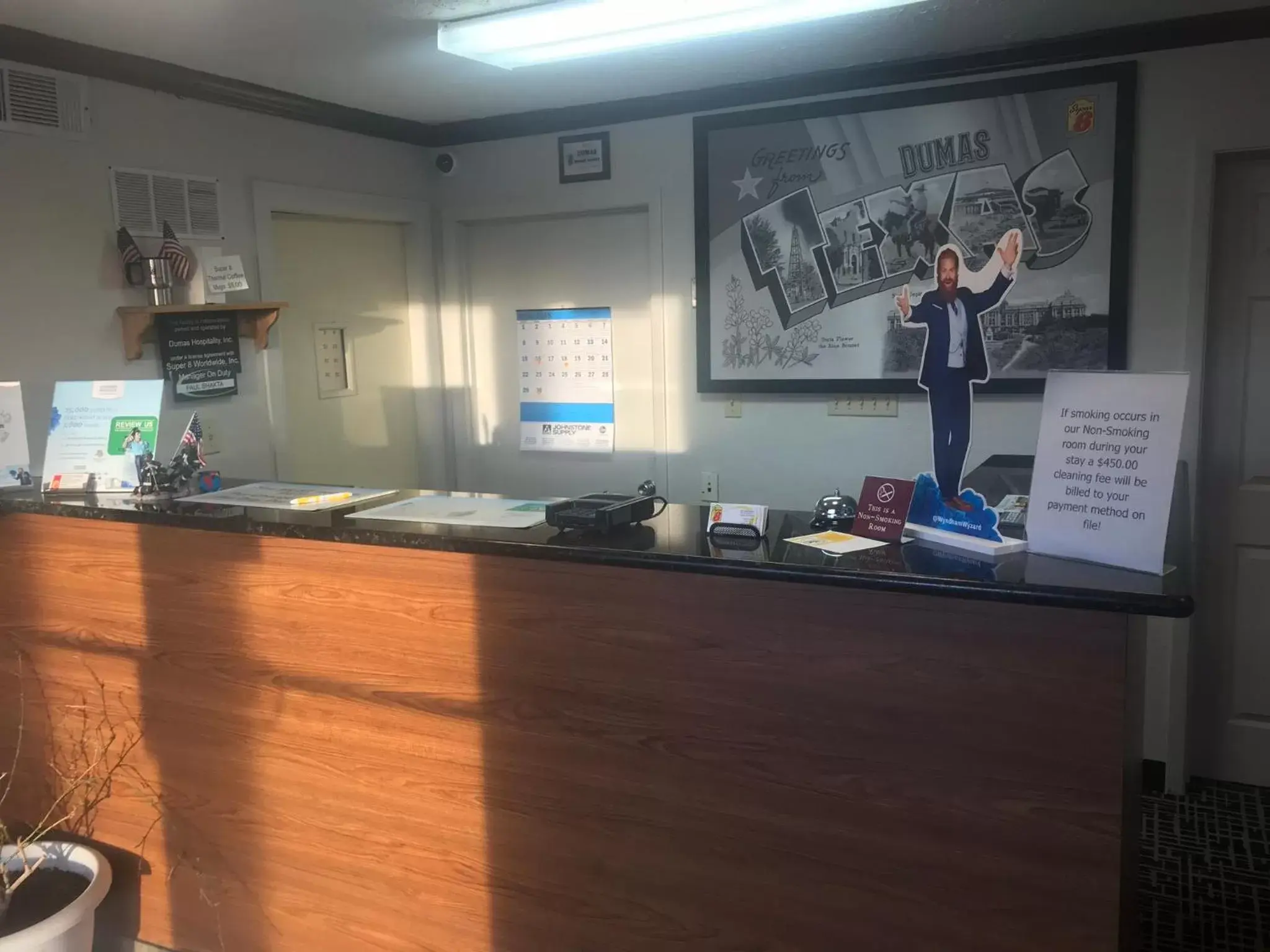 Lobby or reception in Super 8 by Wyndham Dumas TX Lobby or reception in Super 8 by Wyndham Dumas TX