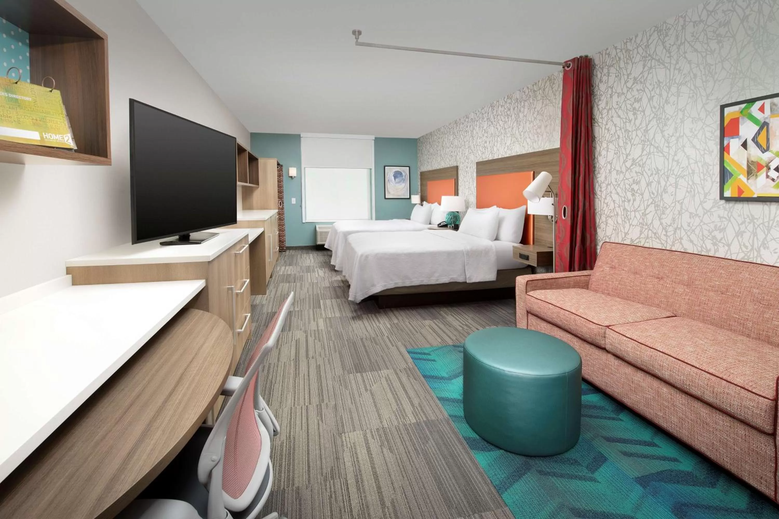 Queen Studio Suite with Two Queen Beds - Hearing Accessible/Non-Smoking in Home2 Suites By Hilton Owings Mills, Md