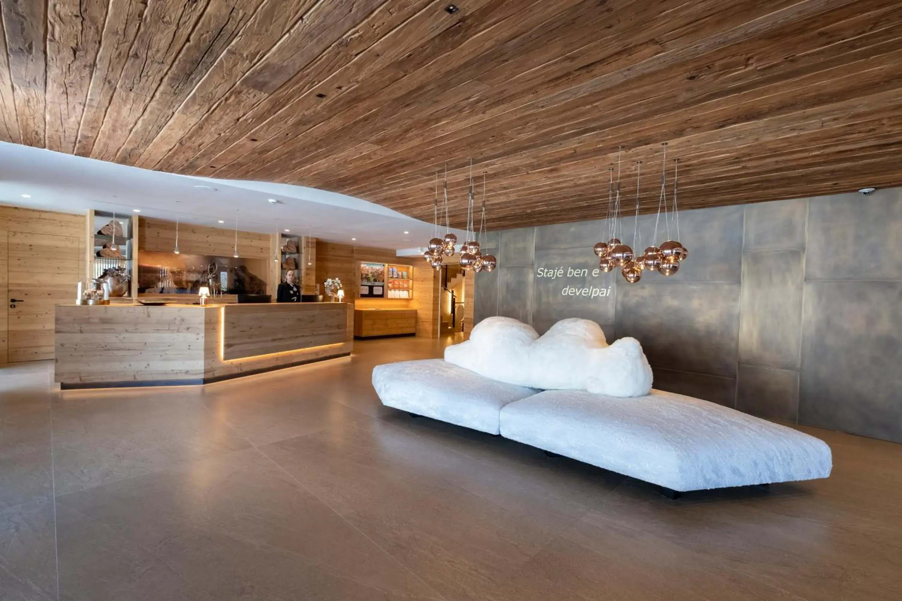 Lobby or reception in Ciampedie Luxury Alpine Spa Hotel