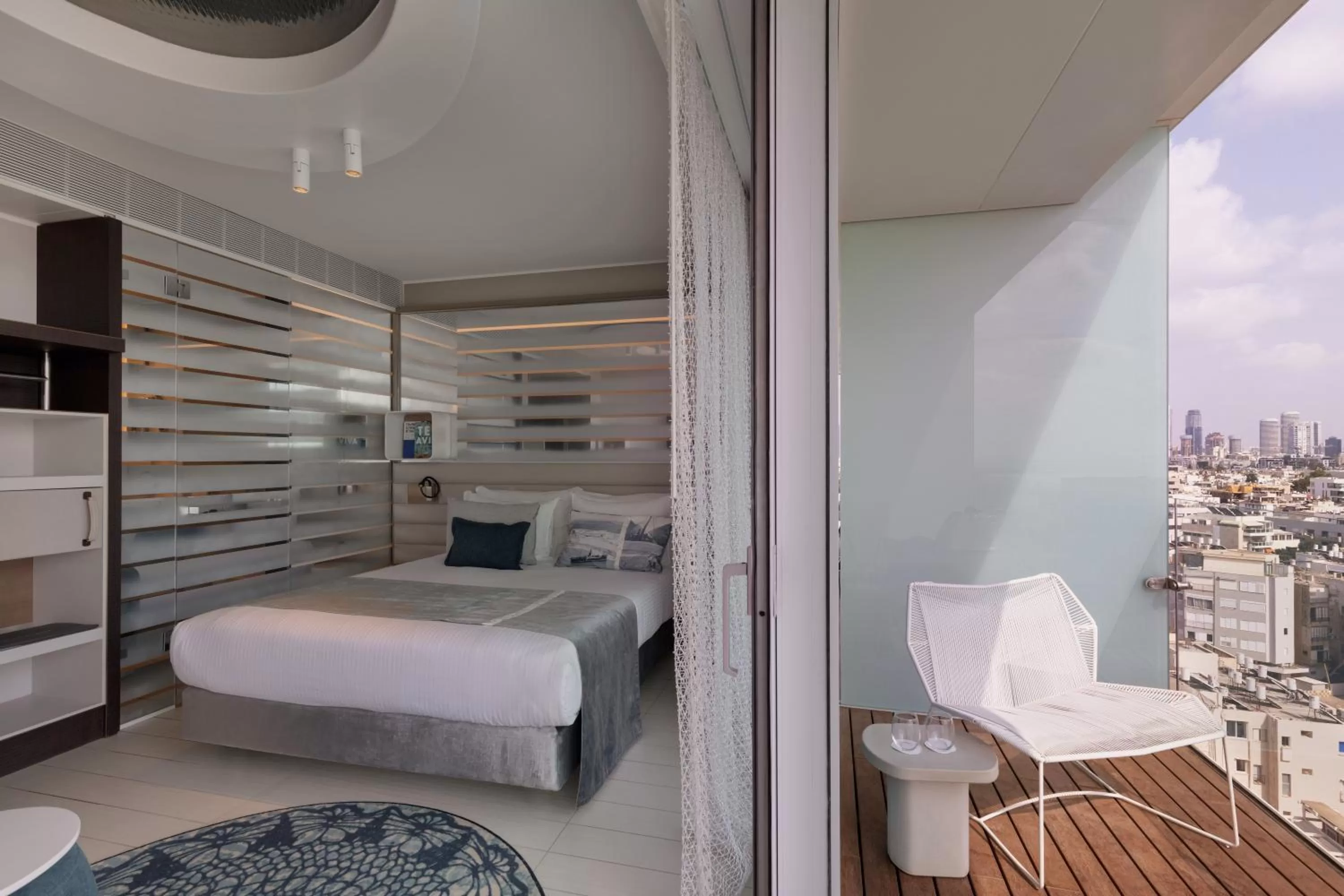 View (from property/room), Bed in Port Tower by Isrotel Design