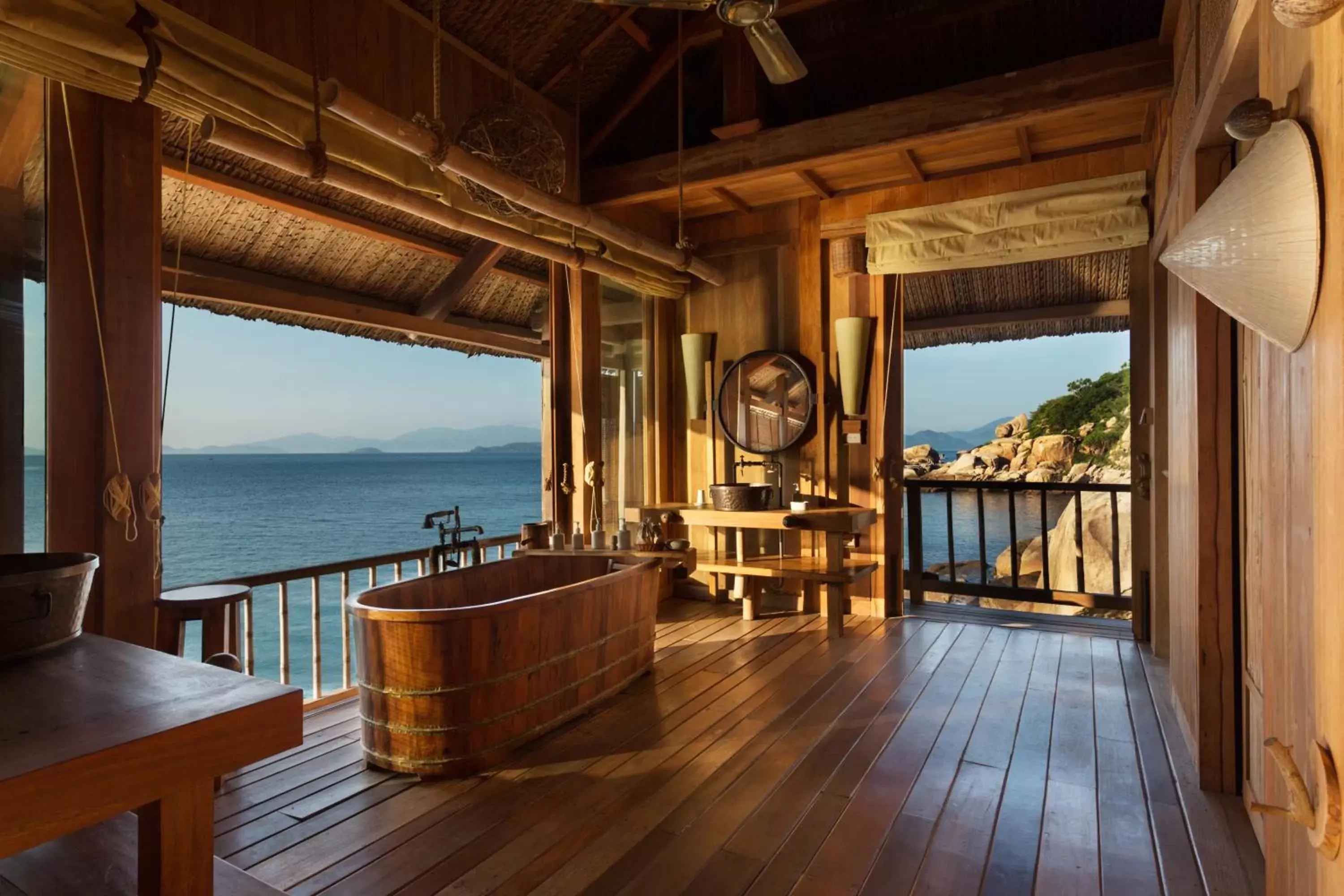 Bathroom in Six Senses Ninh Van Bay