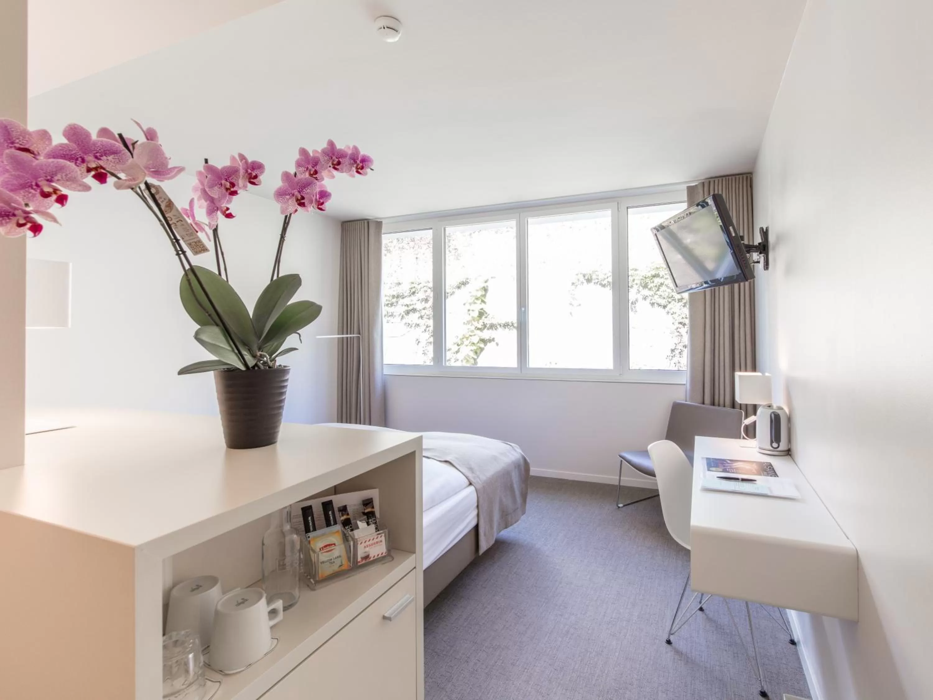 Coffee/tea facilities, Bed in Hotel Lavaux