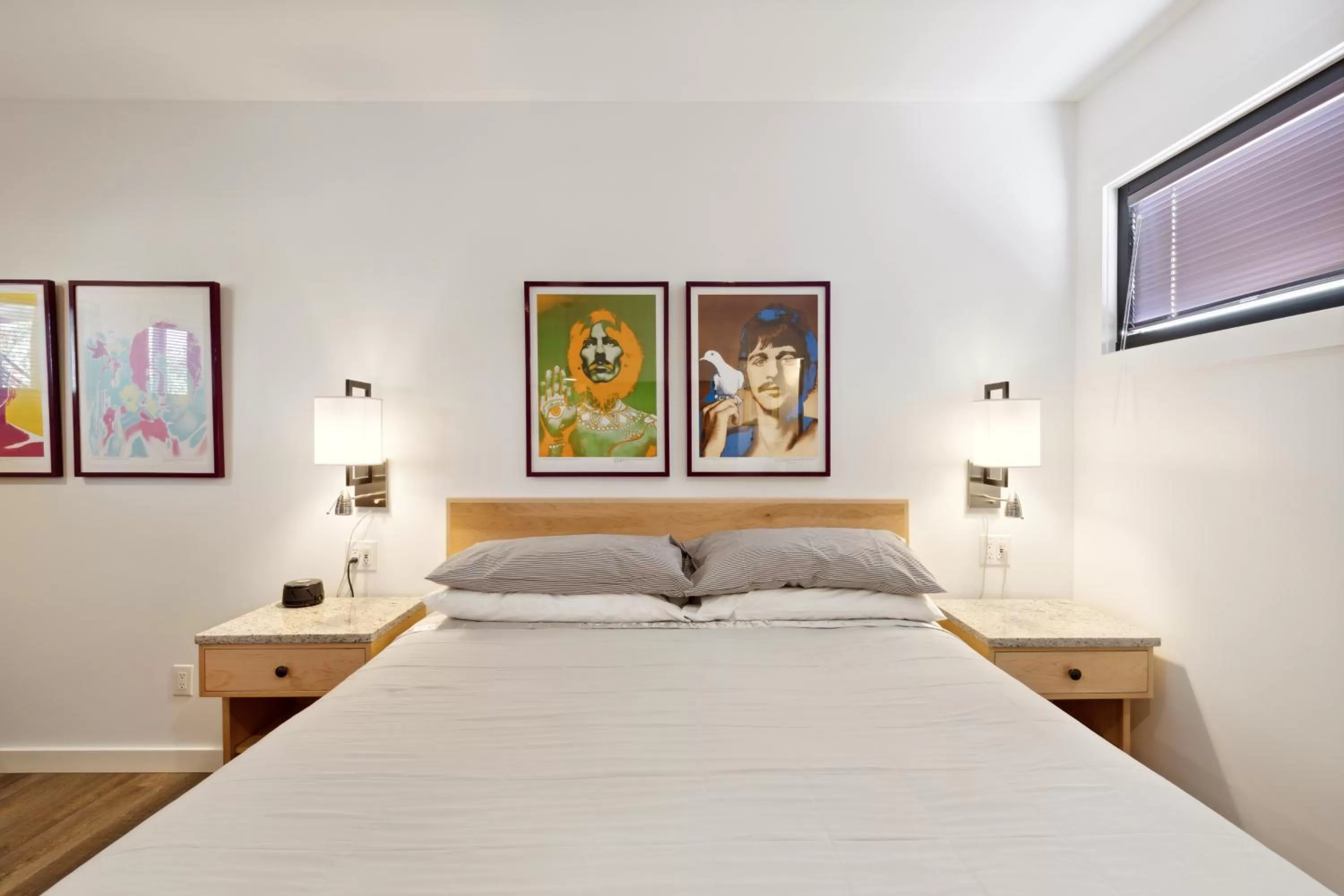 Bed in Hotel Folly with Marsh and Sunset Views