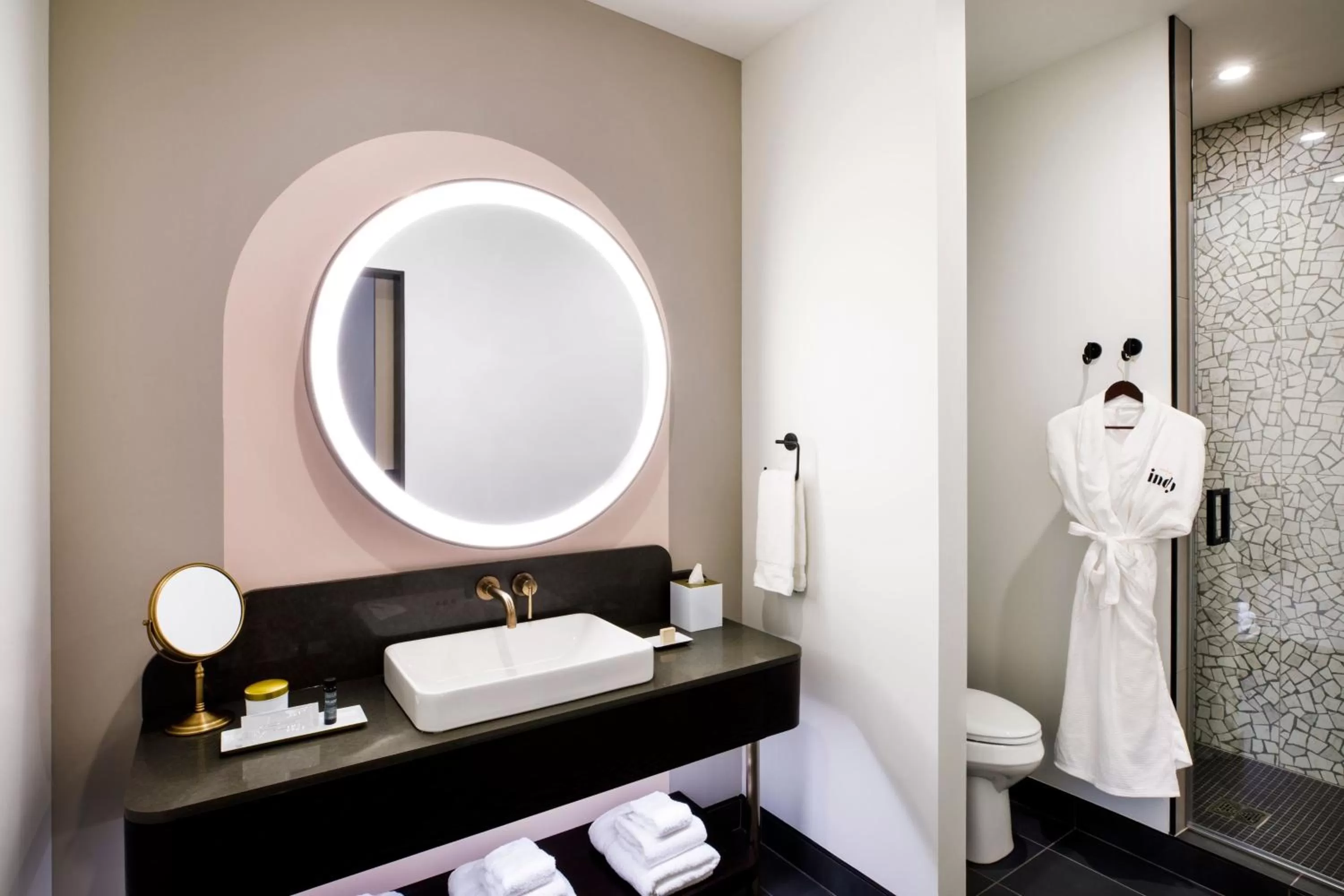 Bathroom in Hotel Indy, Indianapolis, a Tribute Portfolio Hotel