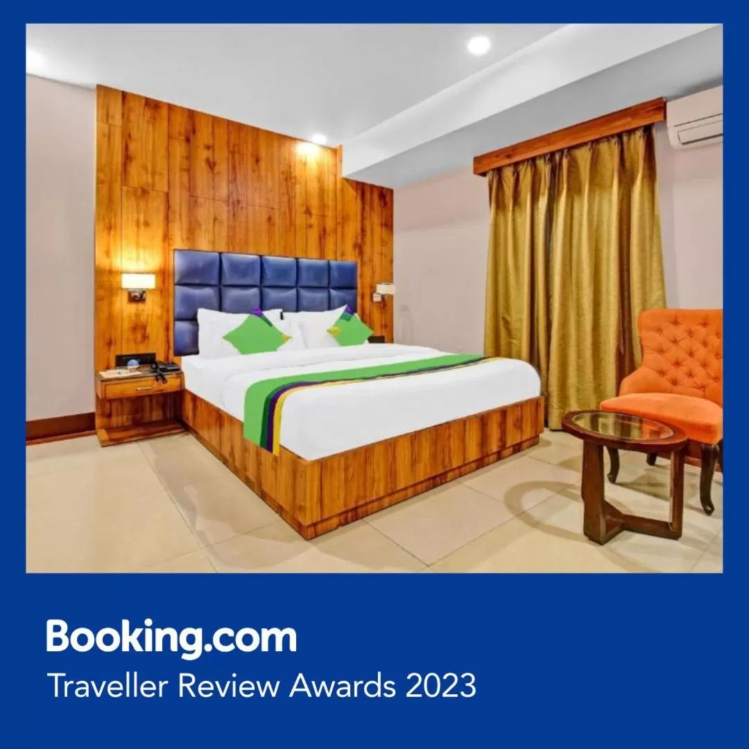 Bedroom, Bed in Treebo Trend The Pearl Bliss