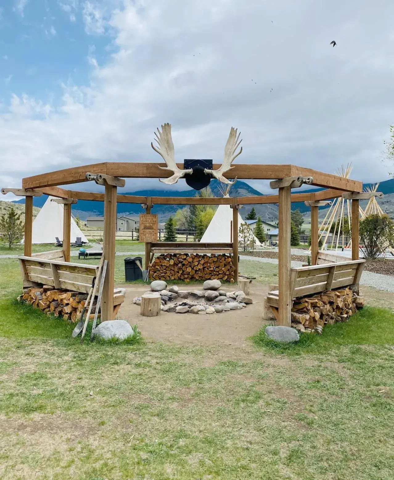 Seating area in Dreamcatcher Tipi Hotel