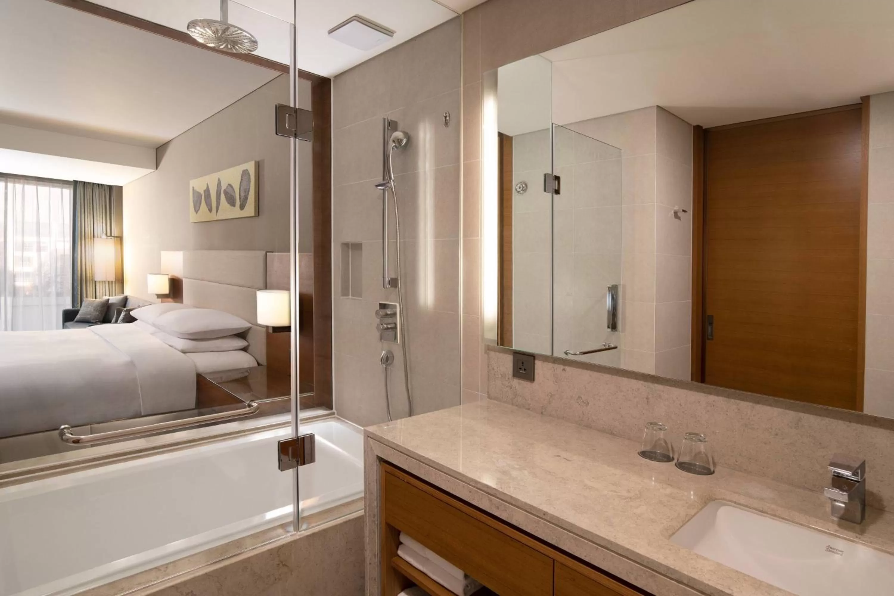 Bathroom, Bed in Courtyard by Marriott Seoul Pangyo