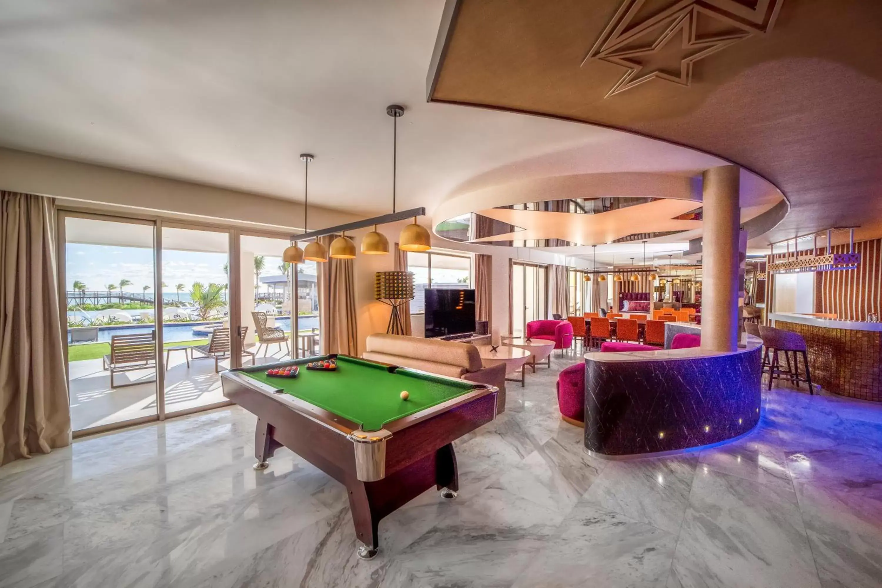 Living room, Billiards in Planet Hollywood Cancun, An Autograph Collection All-Inclusive Resort