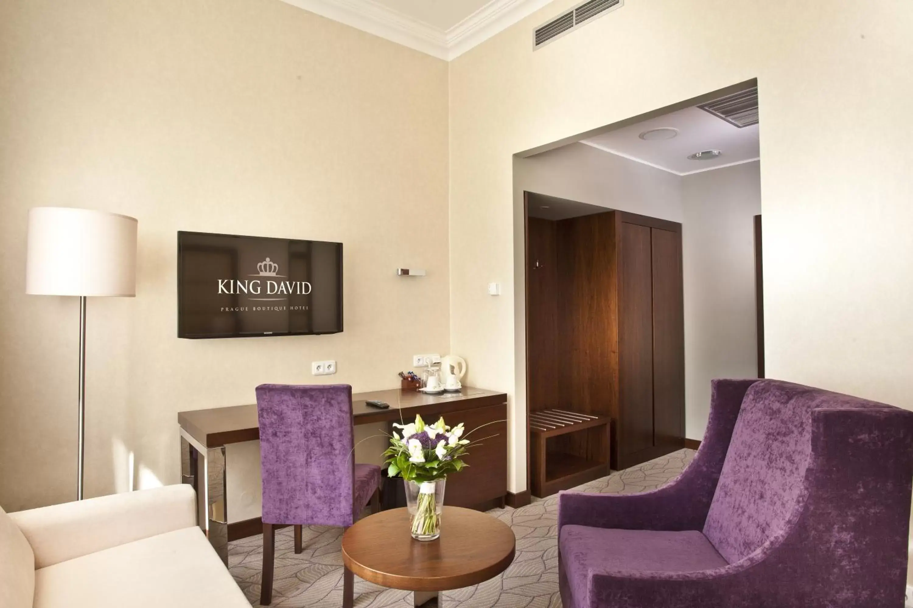 TV and multimedia, Seating Area in Kosher Hotel King David Prague