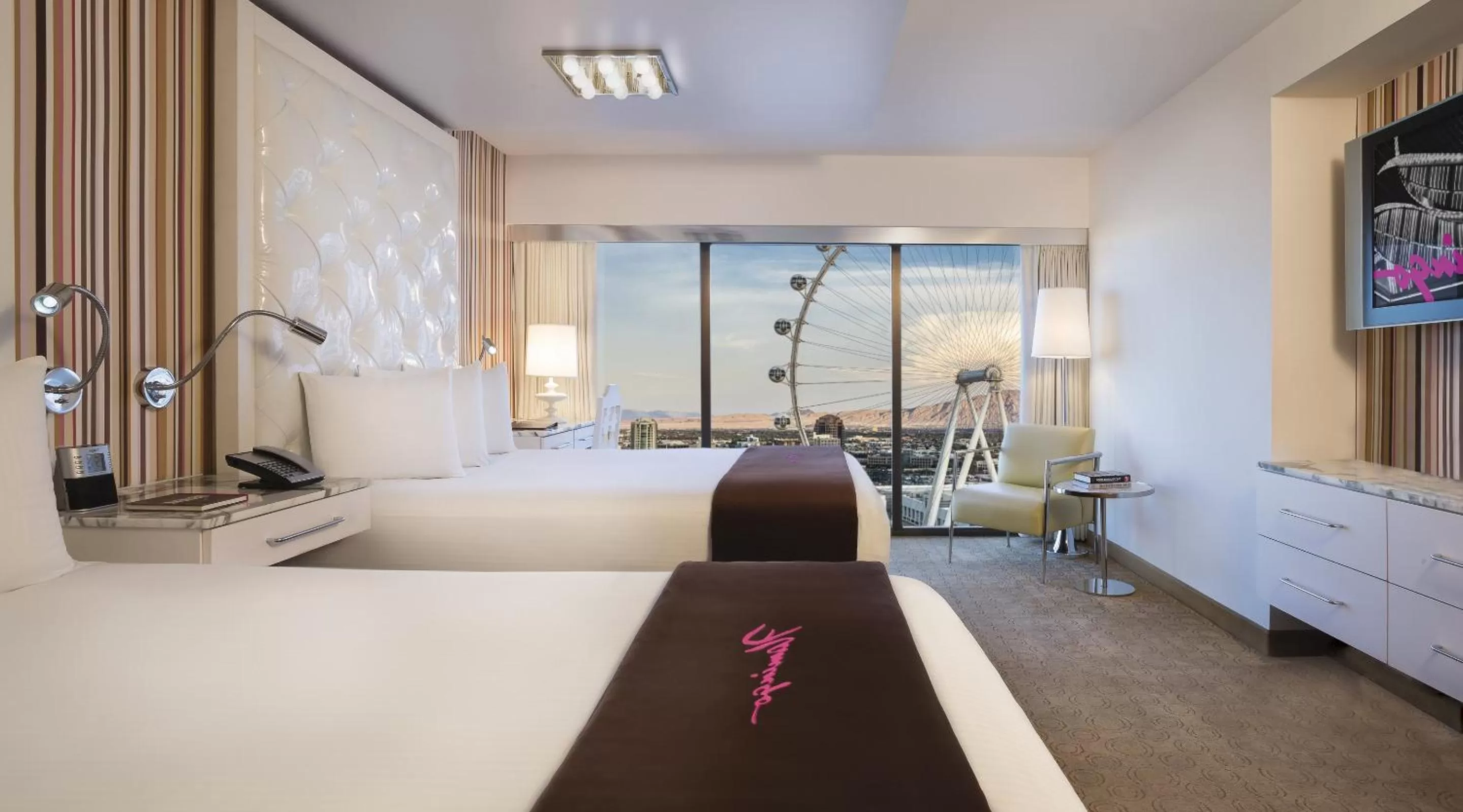 Go Room, 2 Queens, High Roller View, Non-Smoking in Paris Las Vegas Hotel & Casino