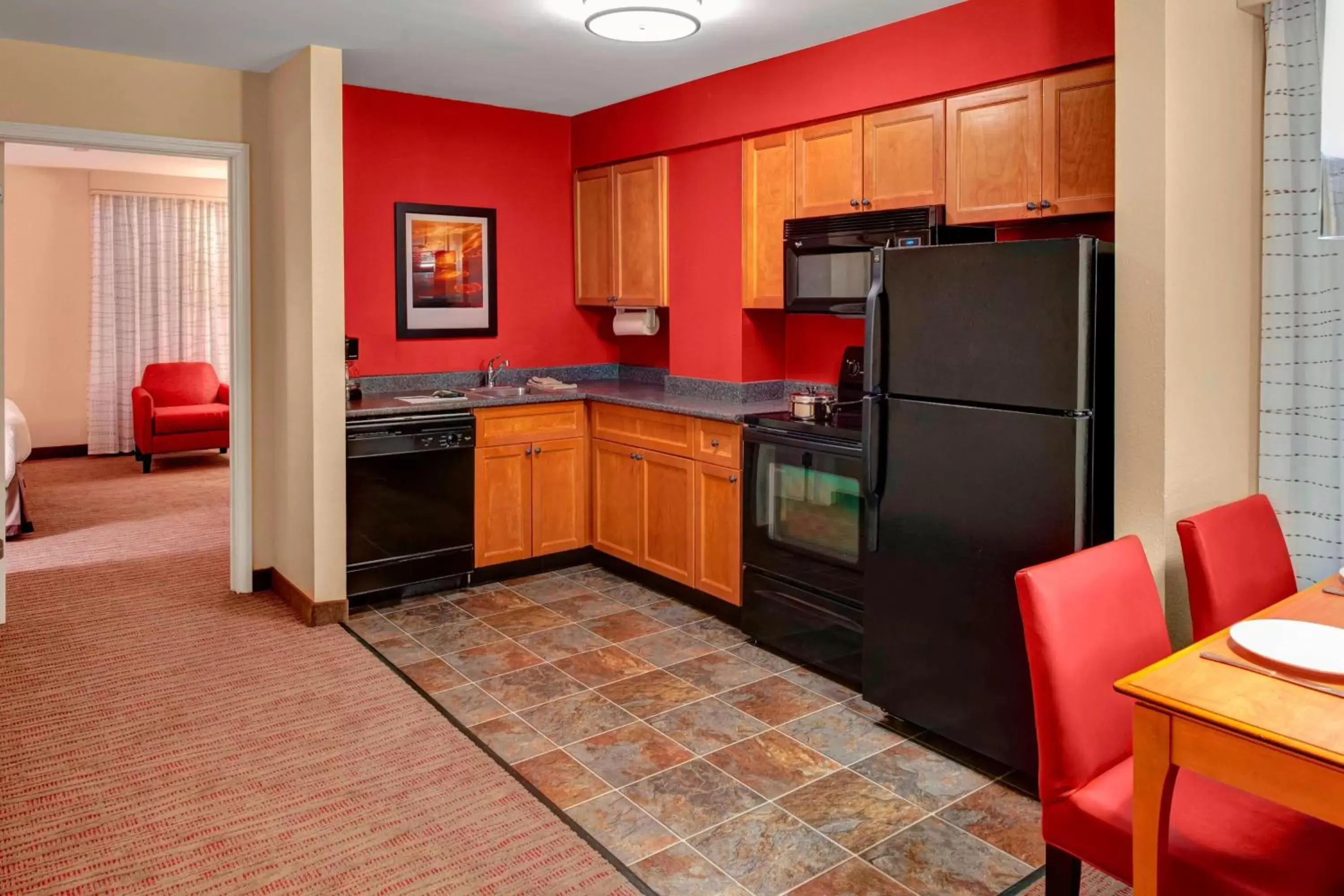 Bedroom, Kitchen/Kitchenette in Residence Inn Atlanta Midtown 17th Street