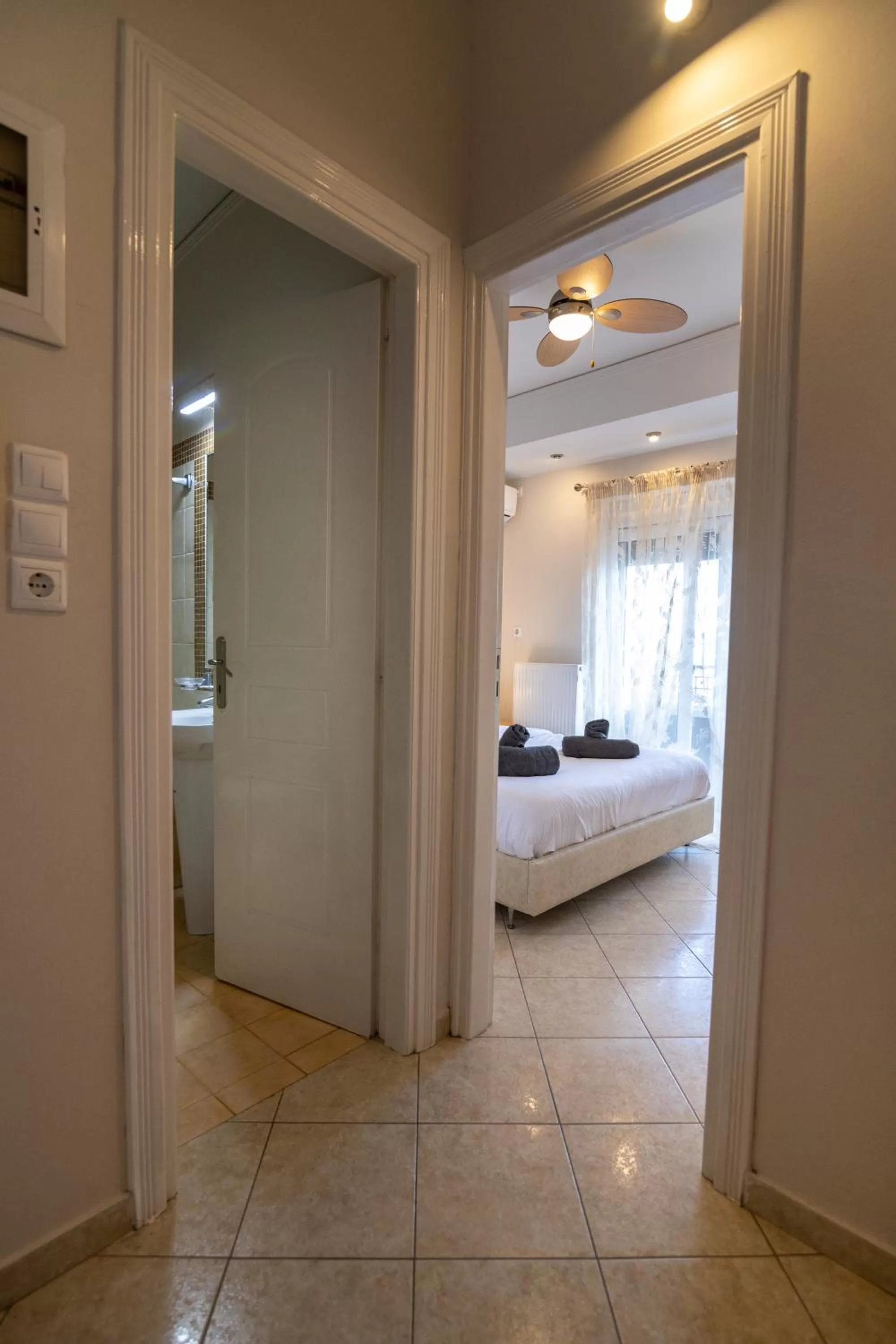 Bed in Votsalakia Hotel & Luxury Apartments