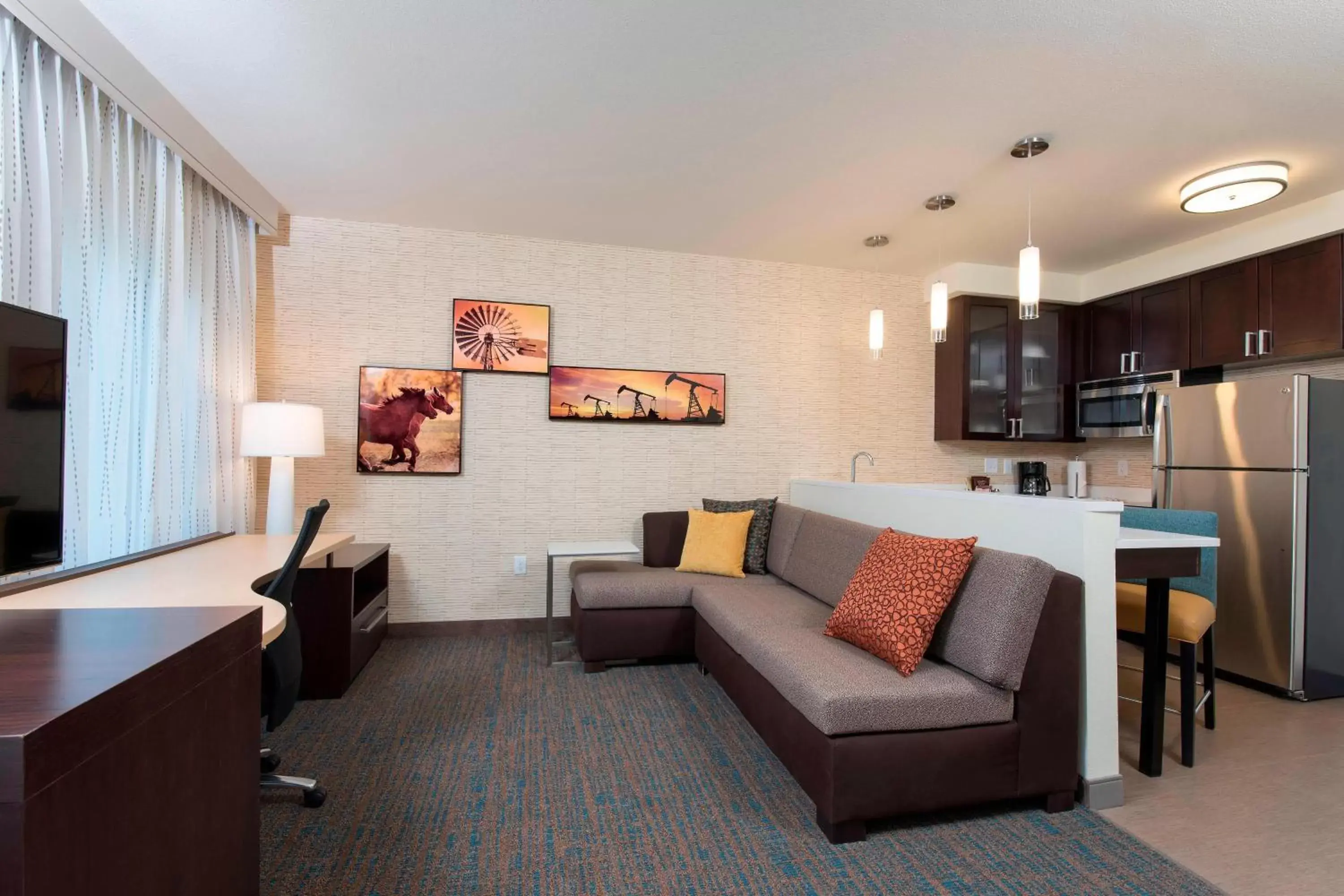 Living room, Seating Area in Residence Inn by Marriott Houston Springwoods Village