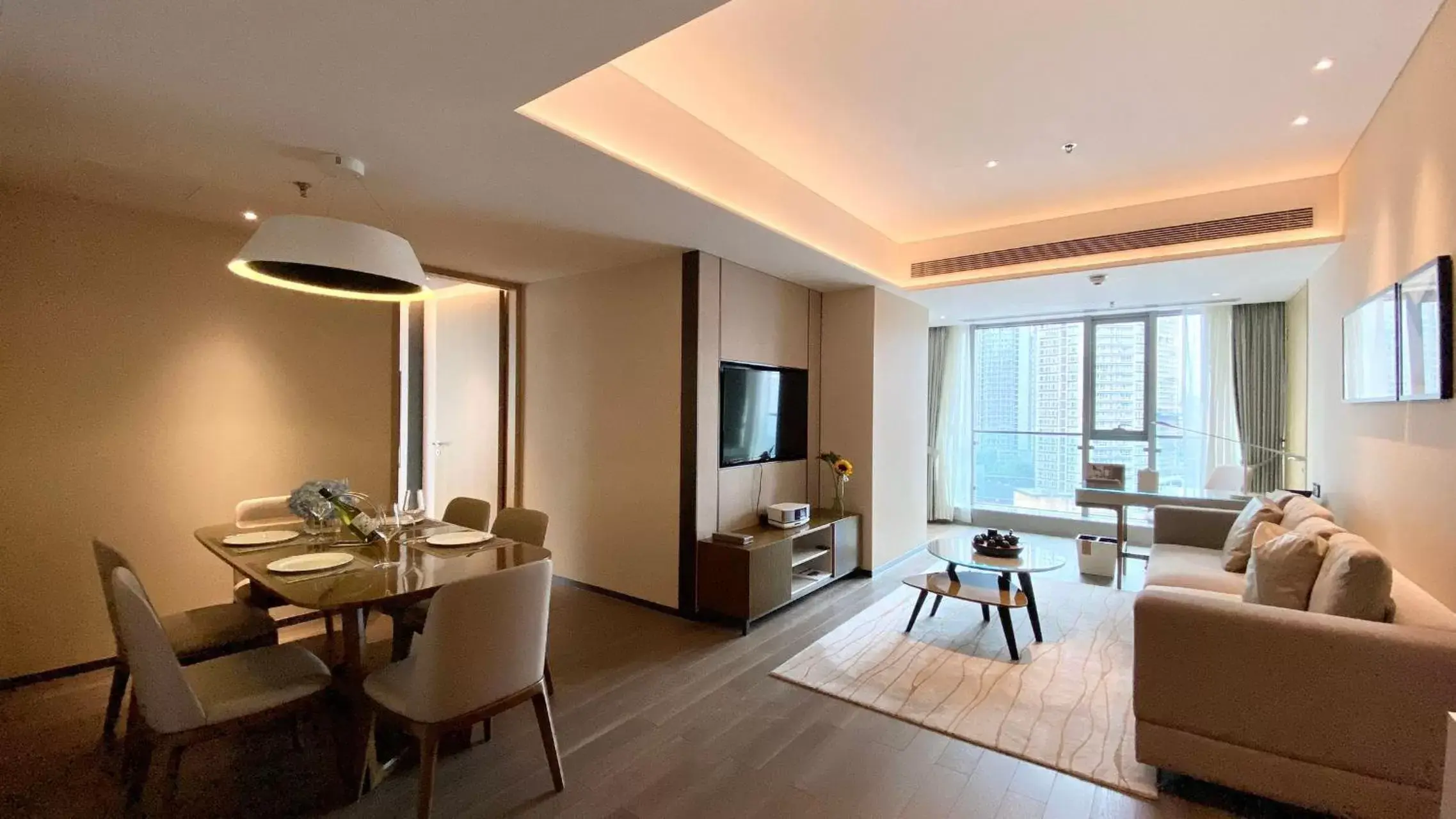 Living room, Dining Area in Marriott Executive Apartments Chongqing