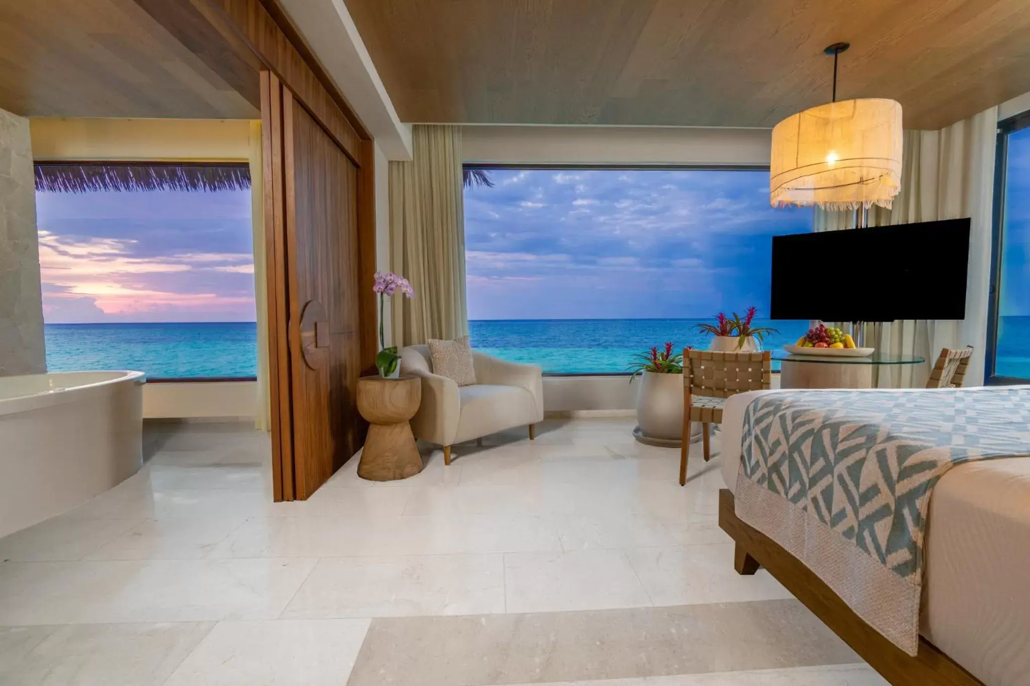 Photo of the whole room, Sea View in Palafitos Overwater Bungalows at El Dorado Maroma, Gourmet All Inclusive by Karisma - Adults Only Photo of the whole room, Sea View in Palafitos Overwater Bungalows at El Dorado Maroma, Gourmet All Inclusive by Karisma - Adults Only