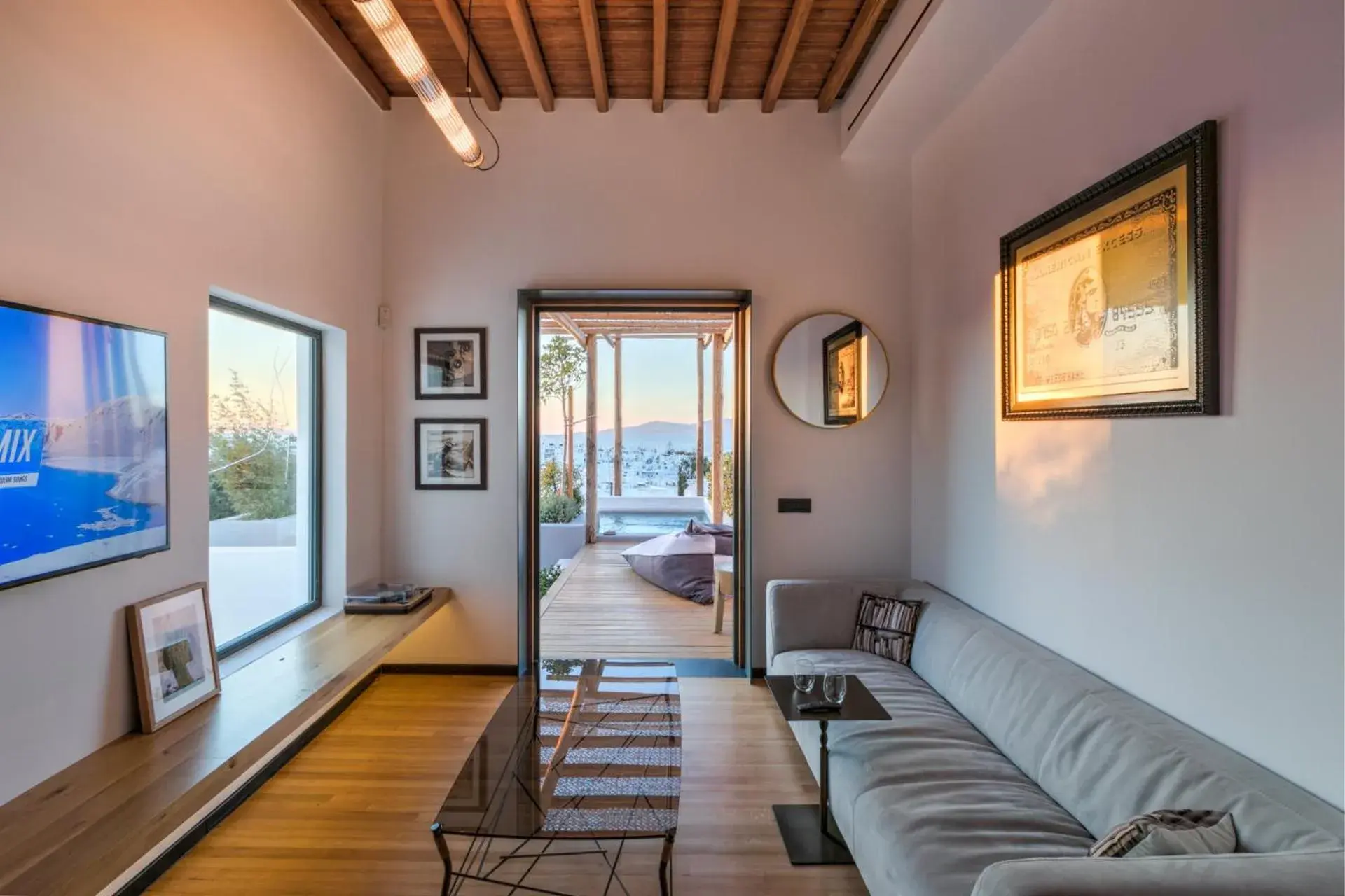 Living room, Seating Area in Belvedere Mykonos - Main Hotel