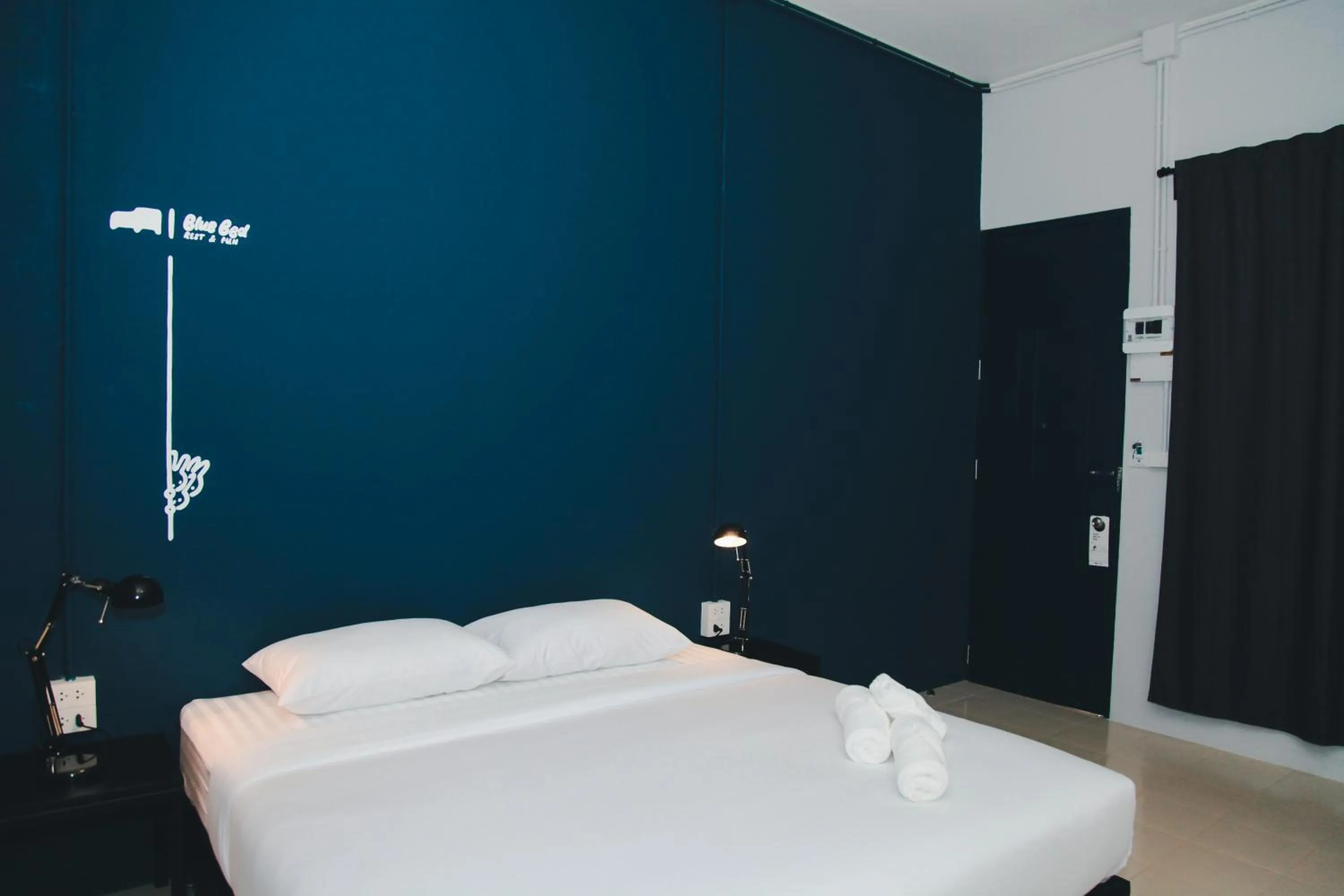 Bed in Blue Bed Hotel