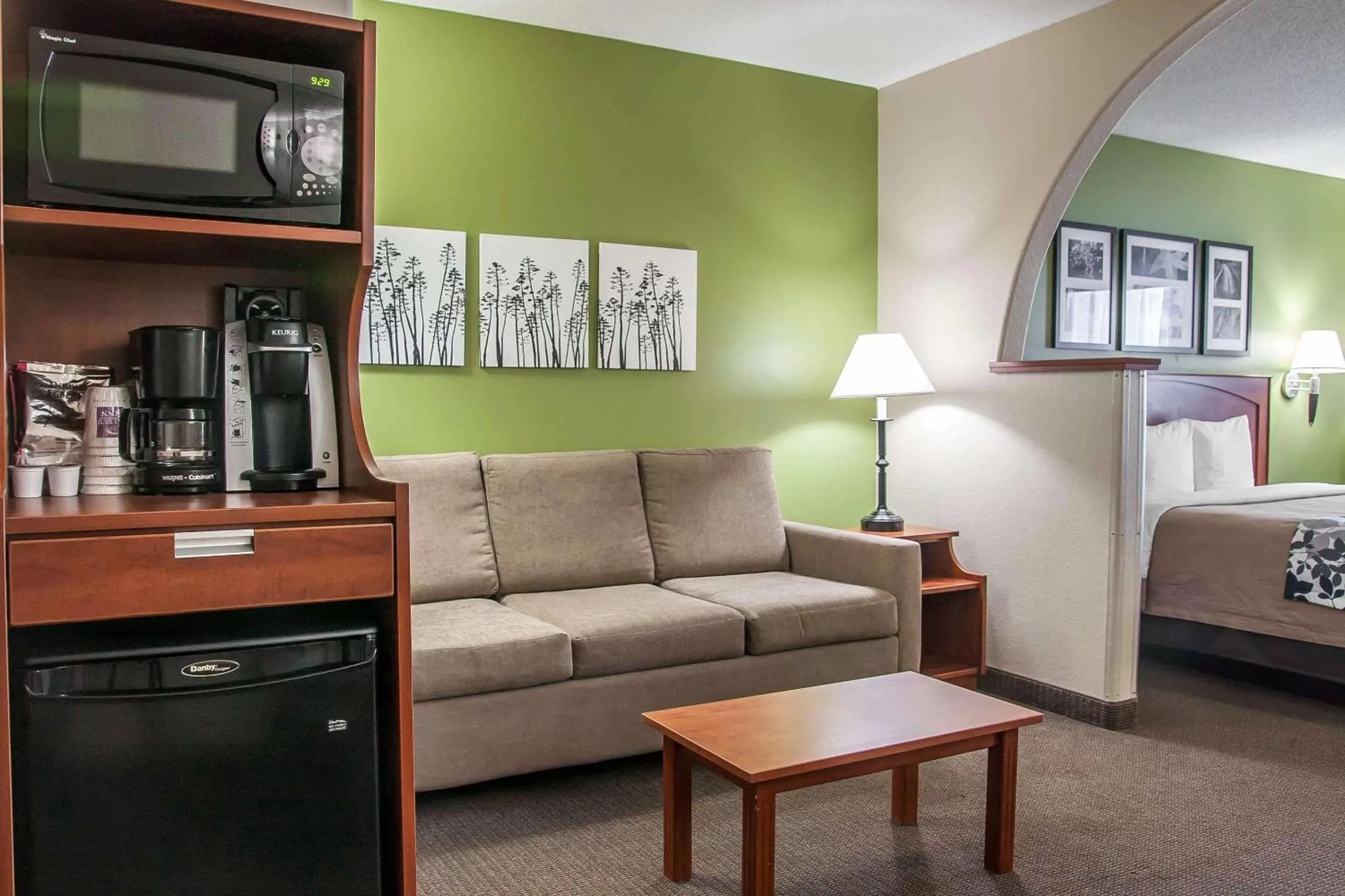 Bed in Sleep Inn & Suites Conference Center and Water Park