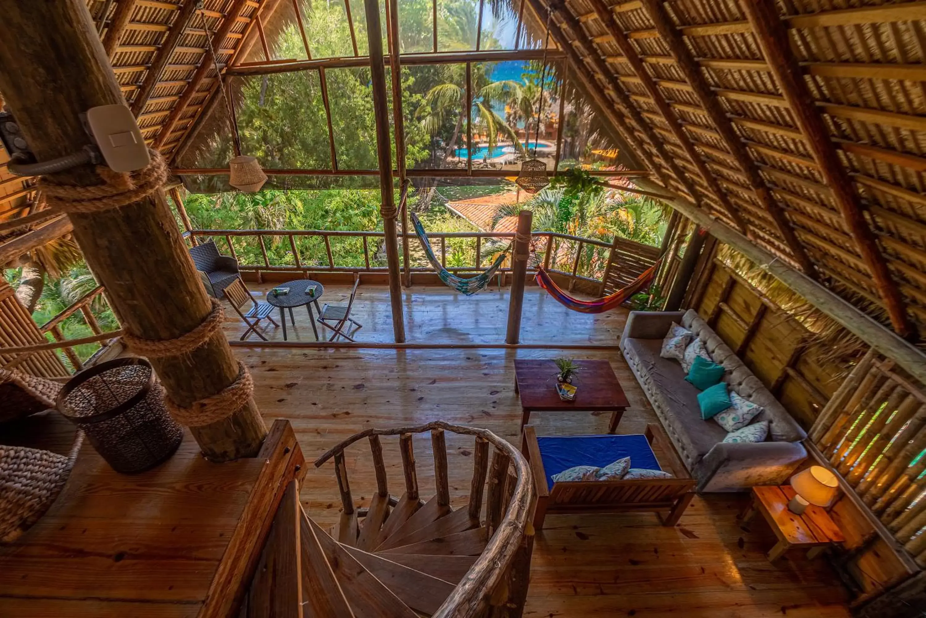 Bird's eye view, Pool View in Cabarete Maravilla Eco Lodge Boutique Beach Surf & Kite