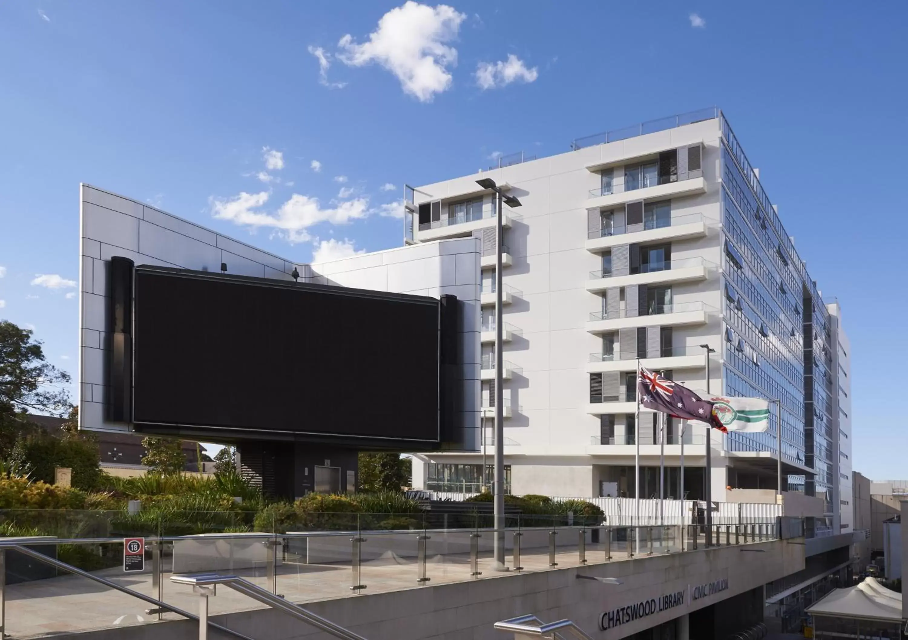 Property building, TV/Entertainment Center in Silkari Suites at Chatswood