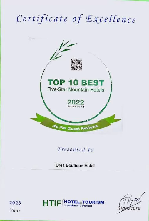 Logo/Certificate/Sign in Ores Boutique Hotel