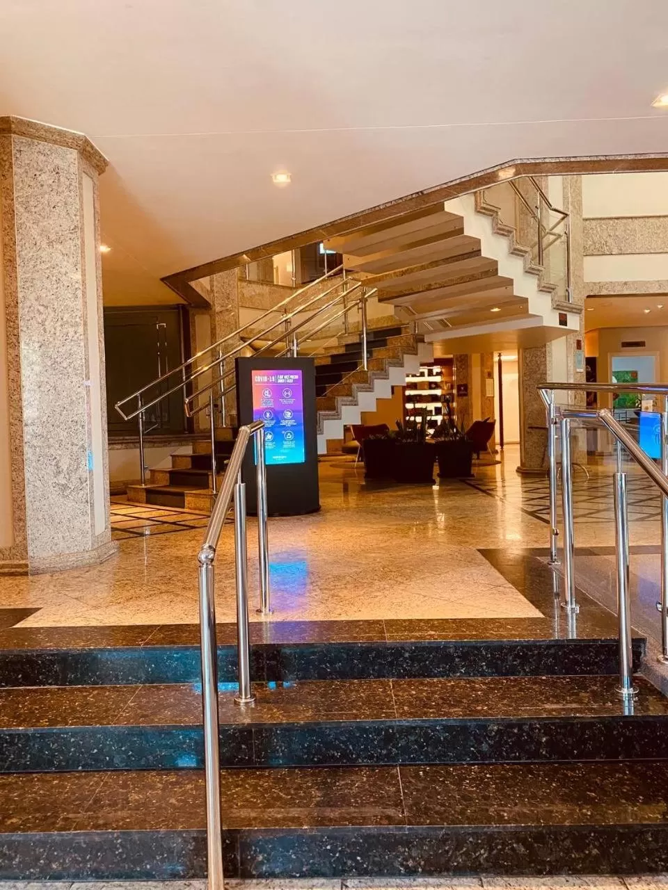 Lobby or reception in Apart-hotel, piscina, TV a cabo, academia