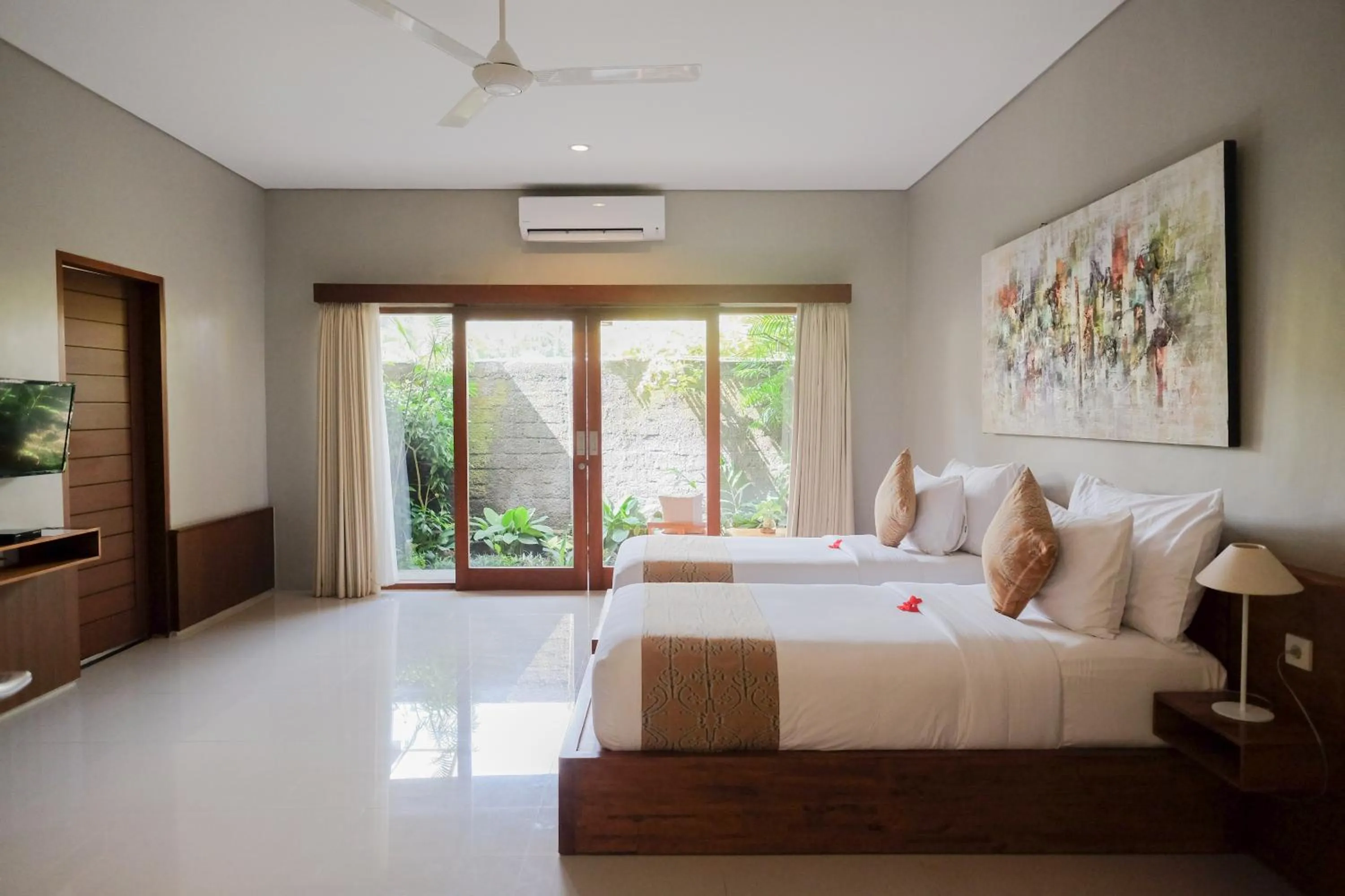 Bedroom, Bed in Sativa Villas Ubud with Private Pool