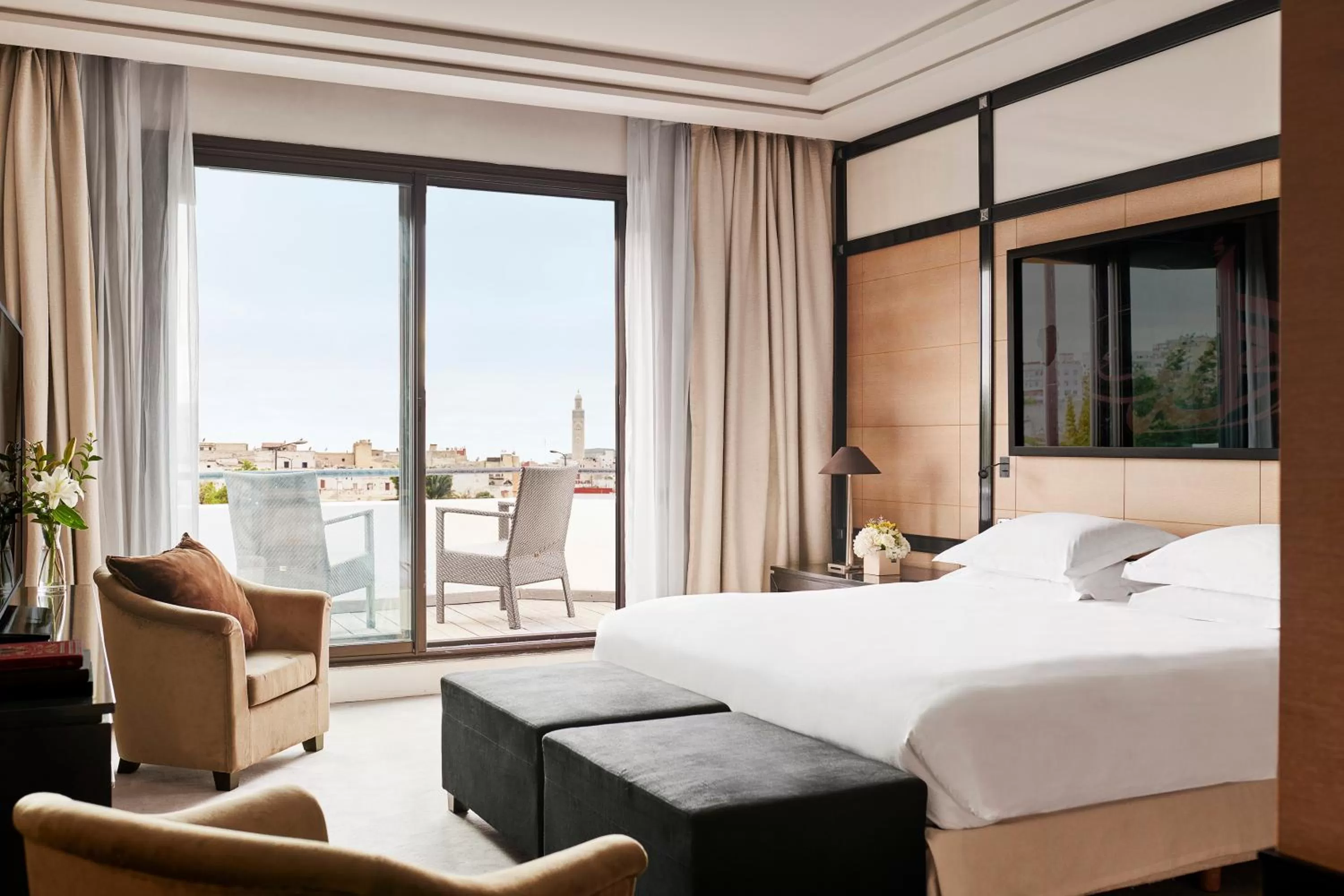 View (from property/room), Bed in Hyatt Regency Casablanca