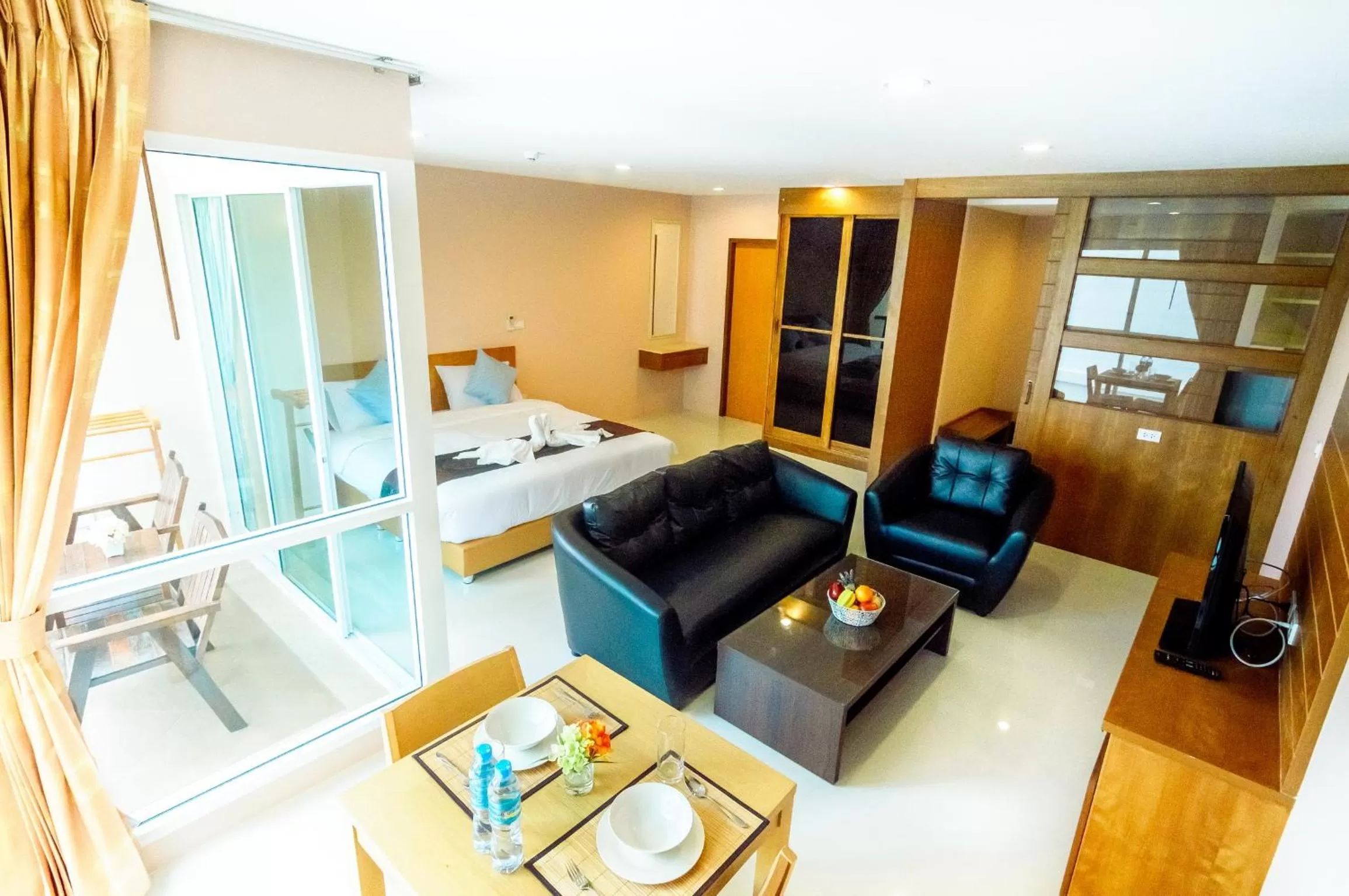 Living room, Bed in G Residence